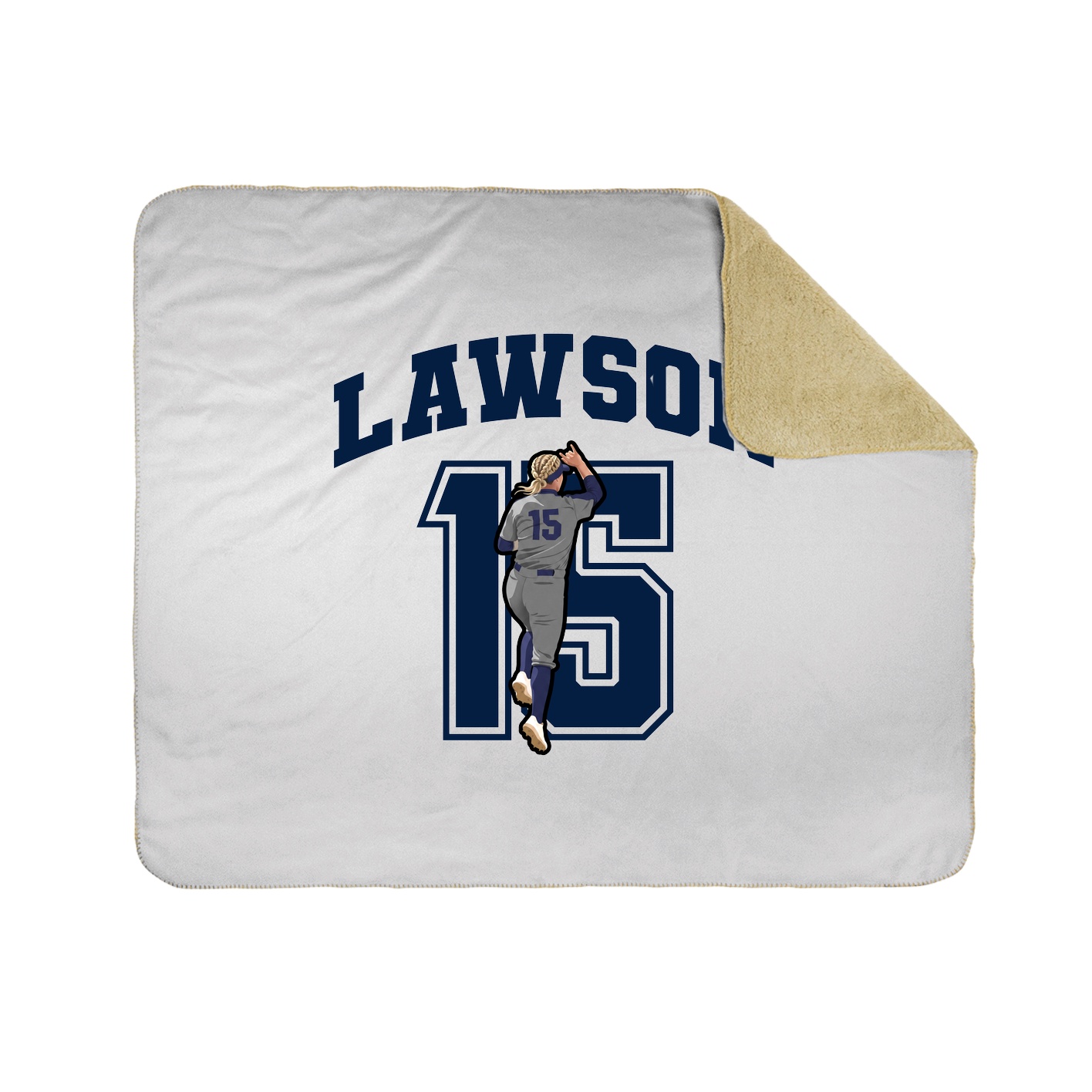 Throw Blanket — Number in White
