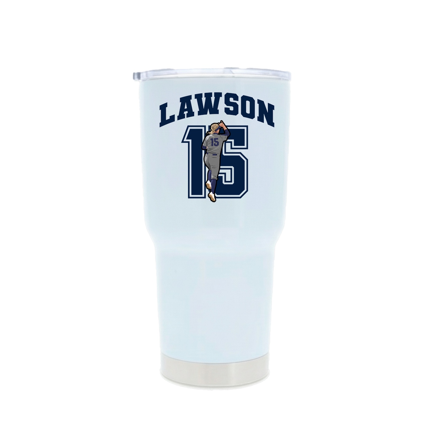 30oz Stainless Steel Tumbler — Number in White
