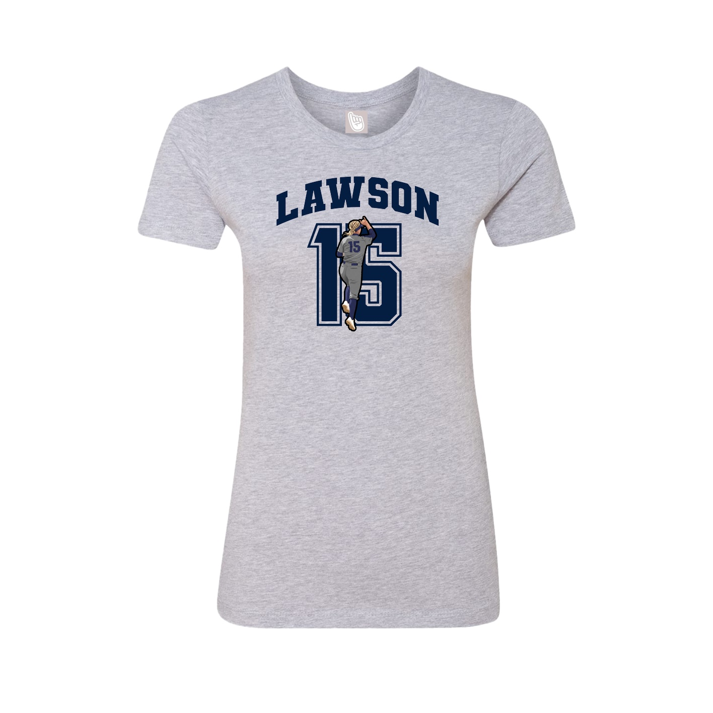 Fitted Women's Tee — Number in Grey