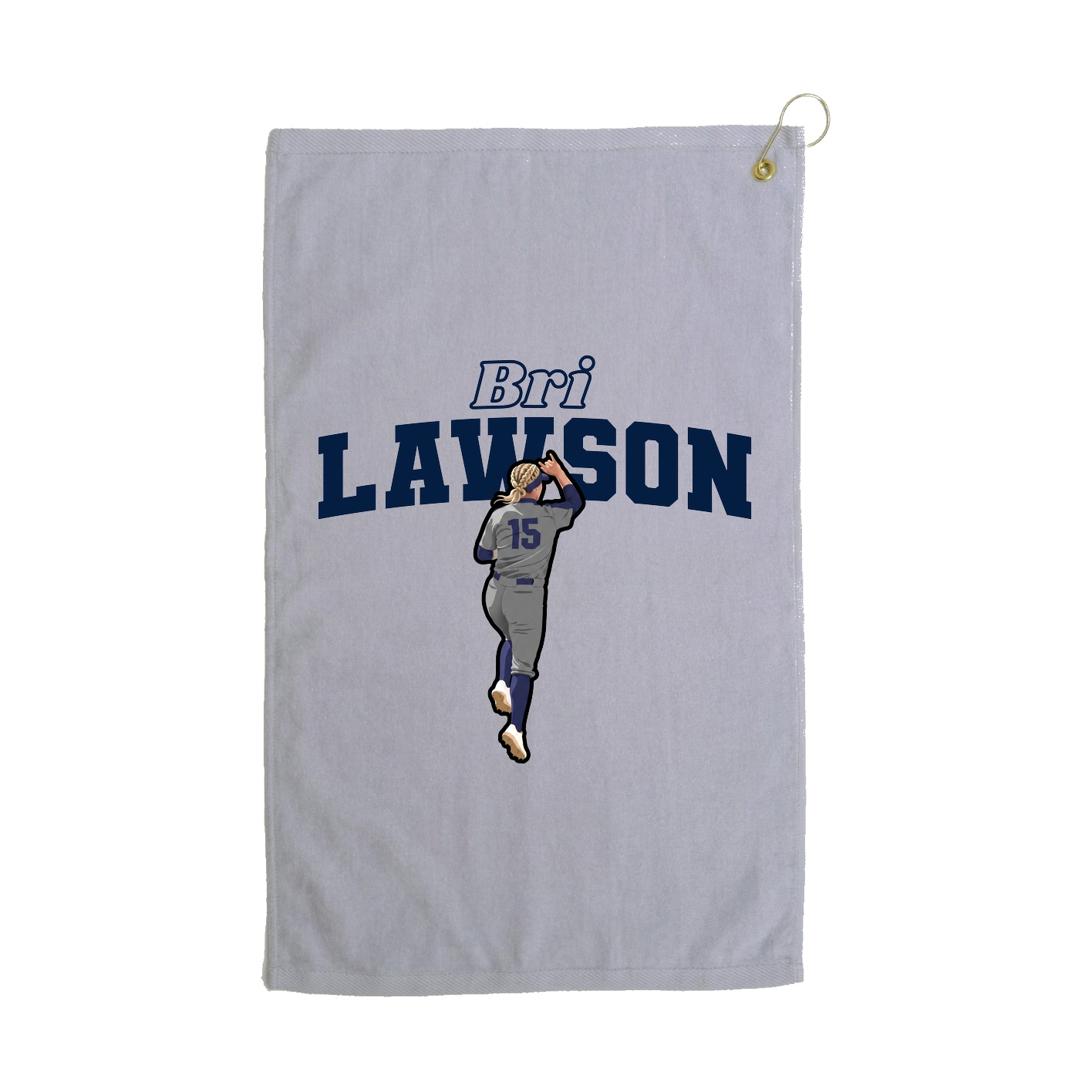 Golf Towel — Name Arch in Grey