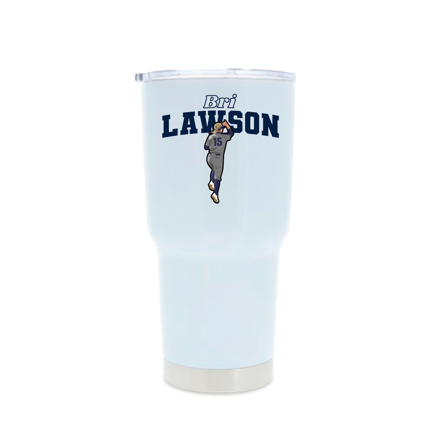30oz Stainless Steel Tumbler — Name Arch in White