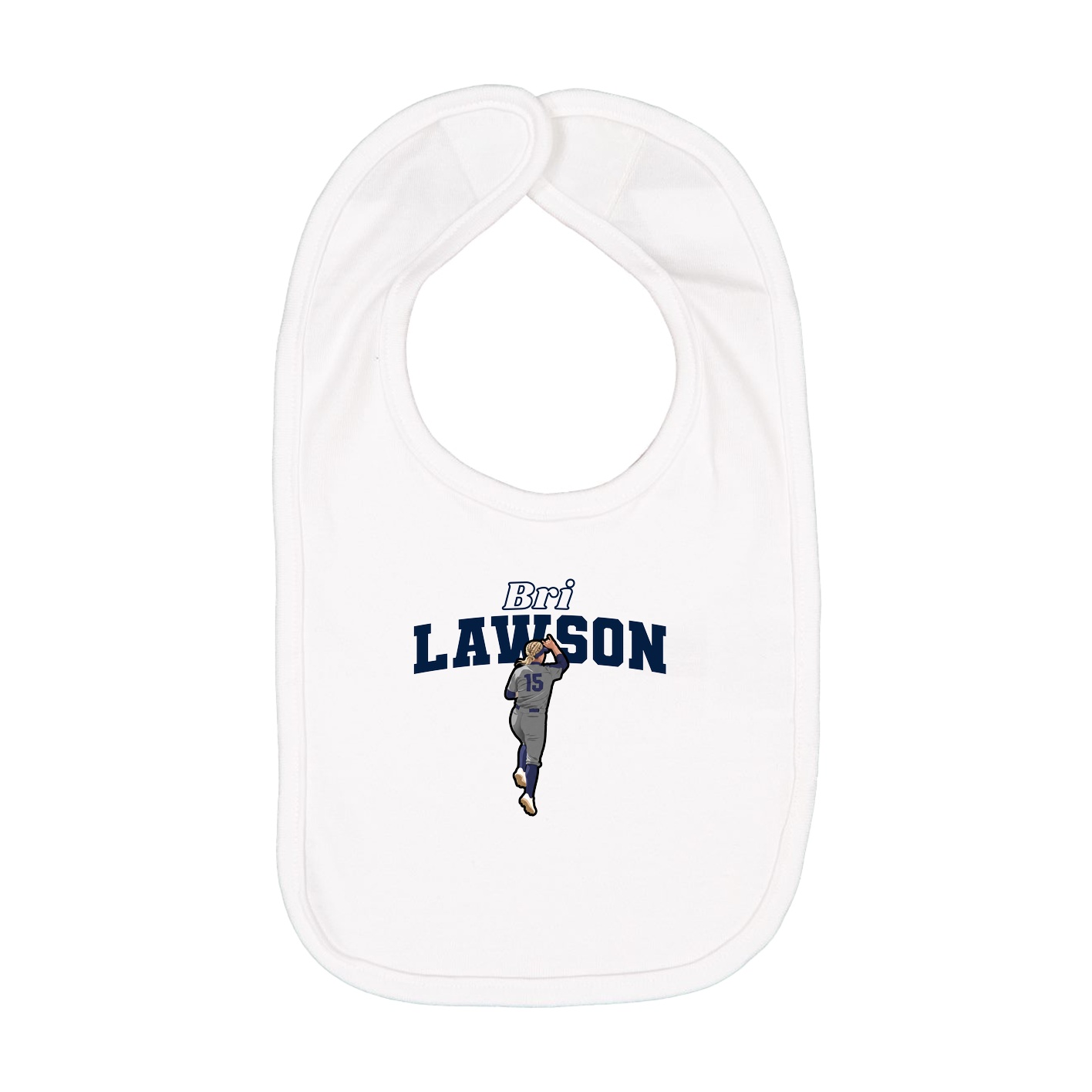 Infant Bib — Name Arch in White