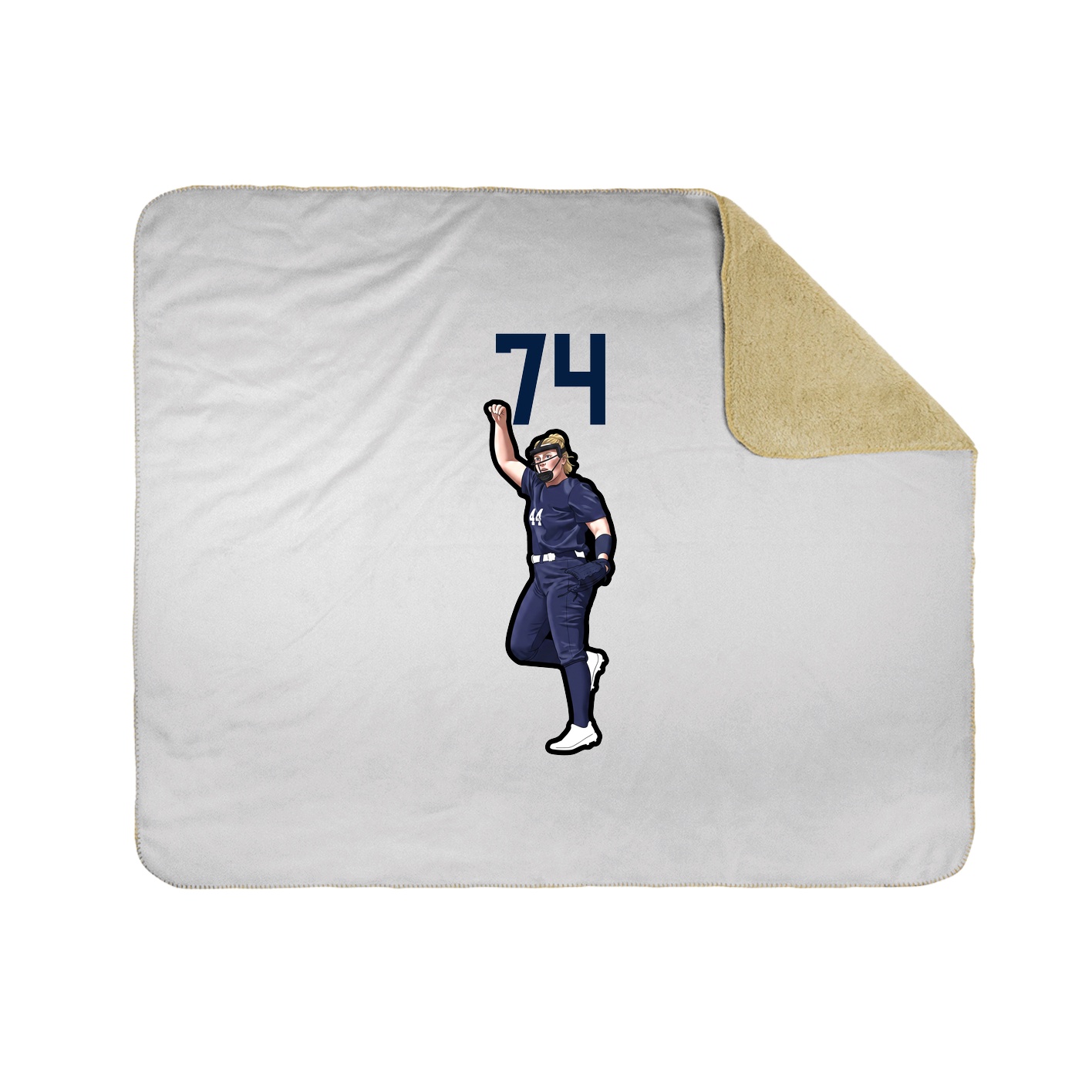 Throw Blanket — Number Top in White
