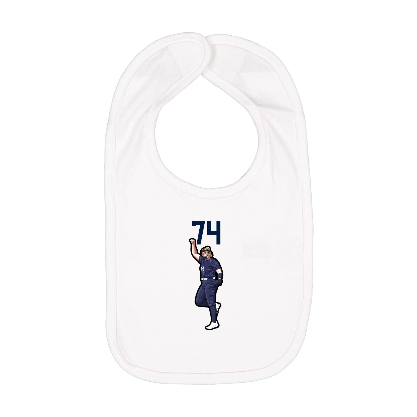 Infant Bib — Number Top in White
