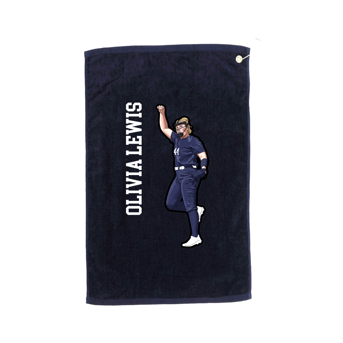 Golf Towel — Name Vertical in Navy