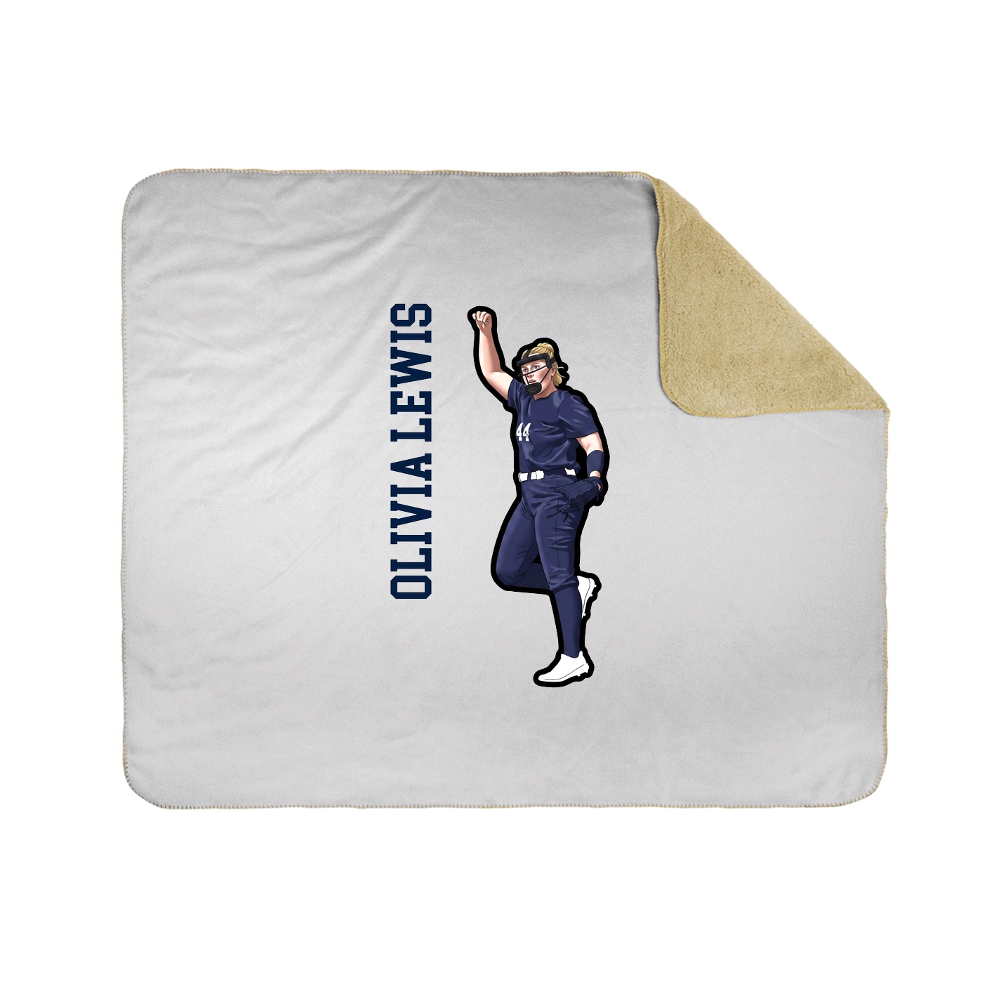 Throw Blanket — Name Vertical in White