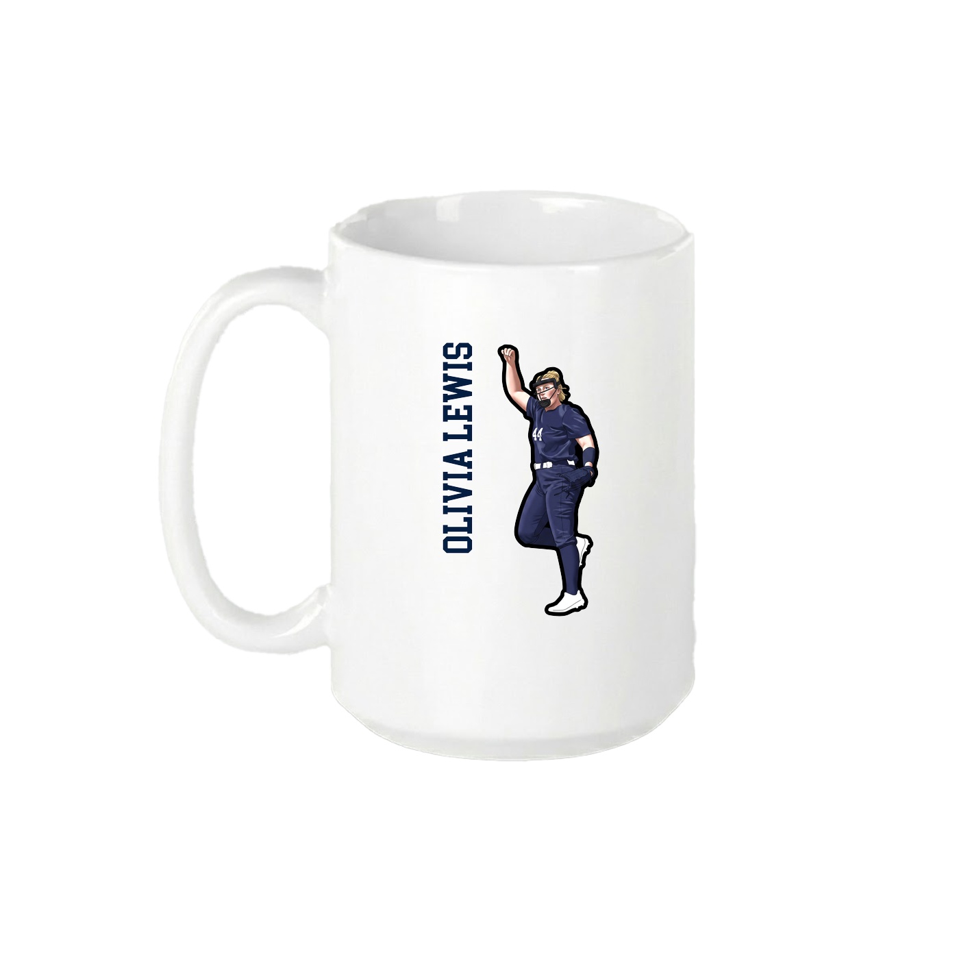 15oz Coffee Mug — Name Vertical in White