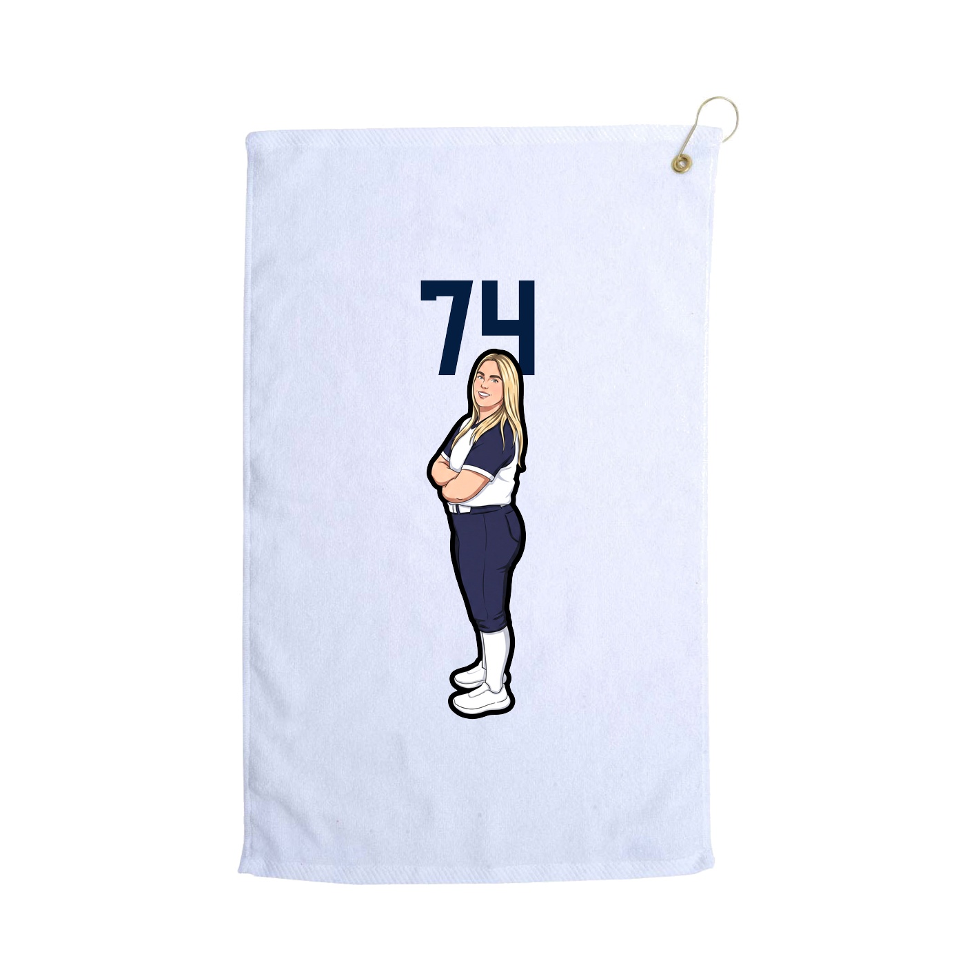 Golf Towel — Number Top in White