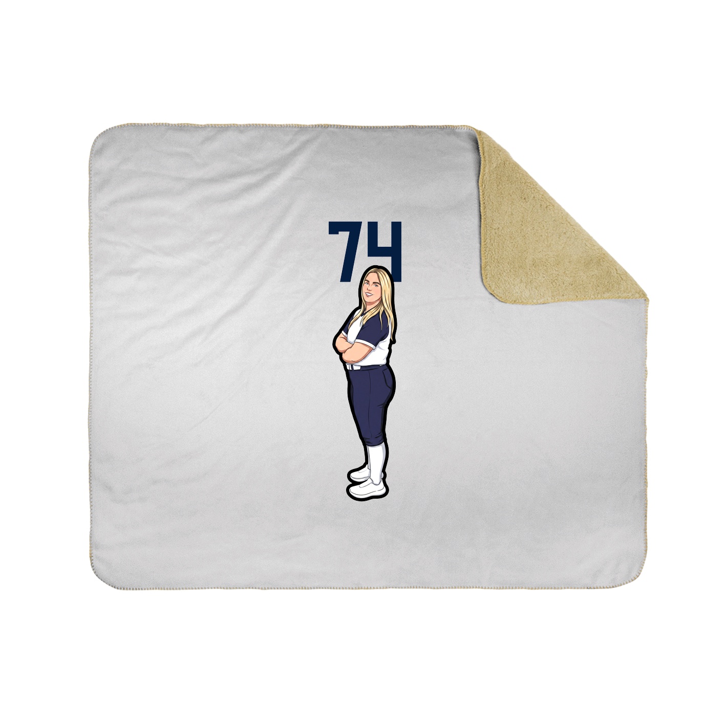 Throw Blanket — Number Top in White
