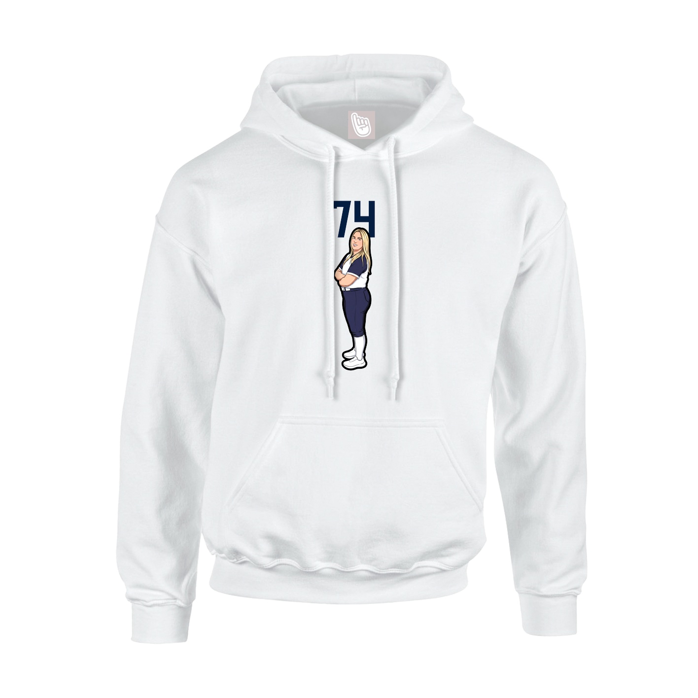 Hoodie — Number Top in White
