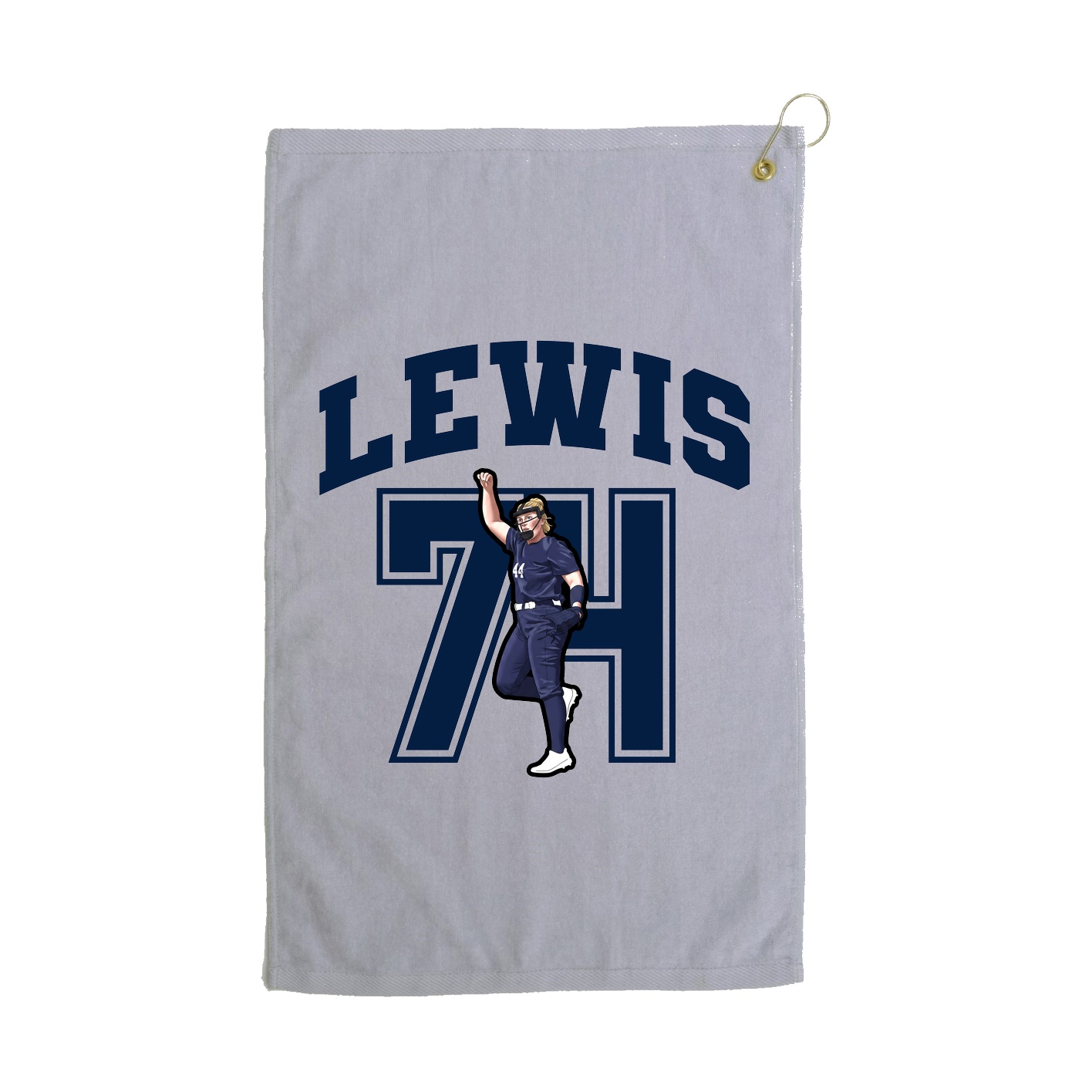 Golf Towel — Number in Grey