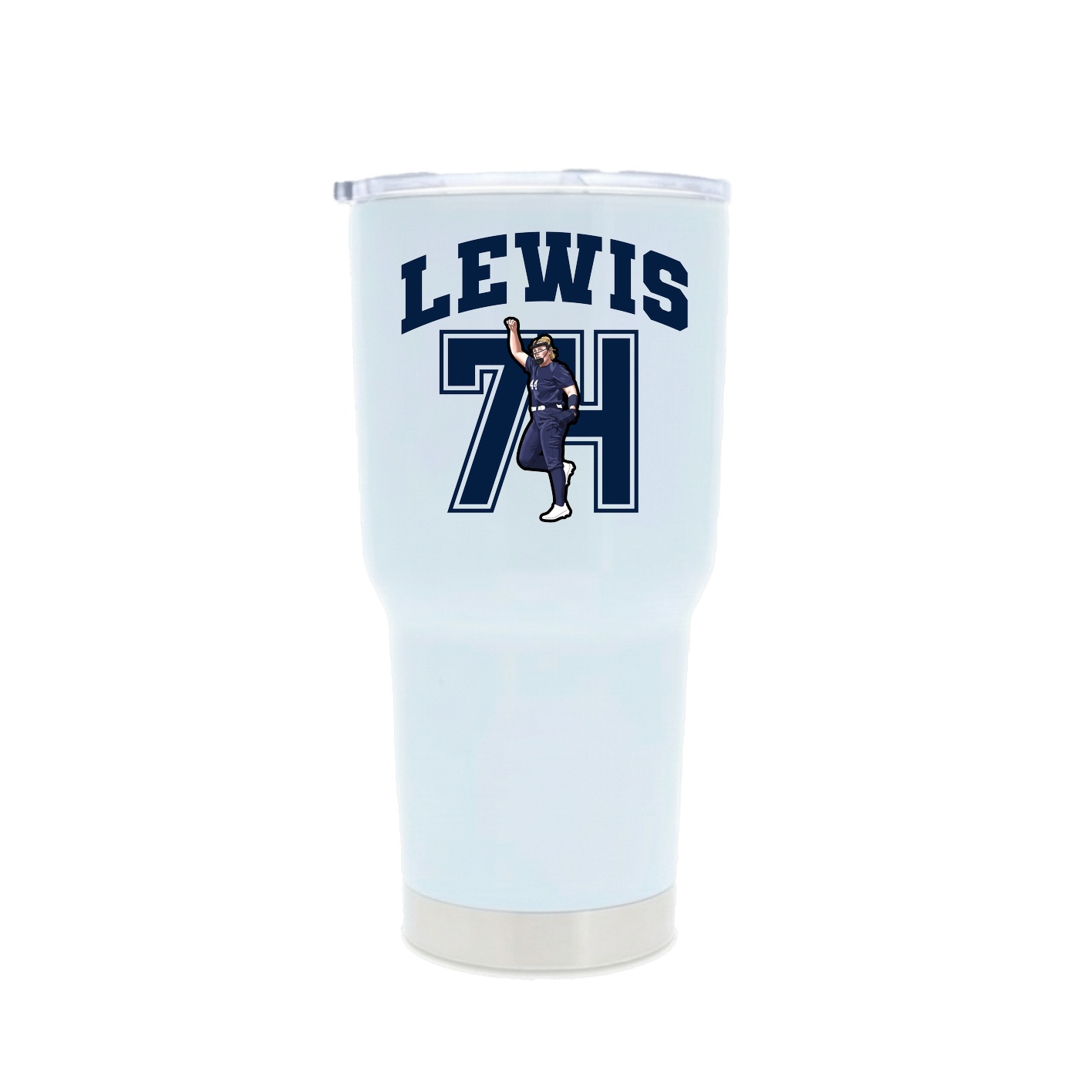 30oz Stainless Steel Tumbler — Number in White