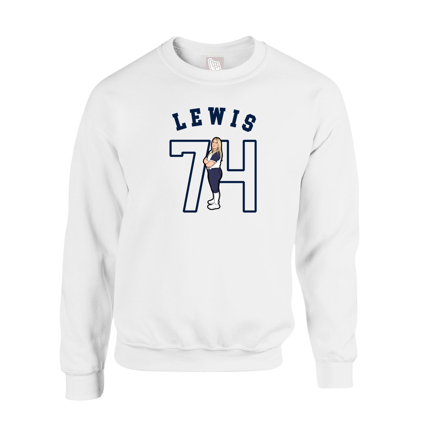 Fleece Crew — Shirsey Arch in White
