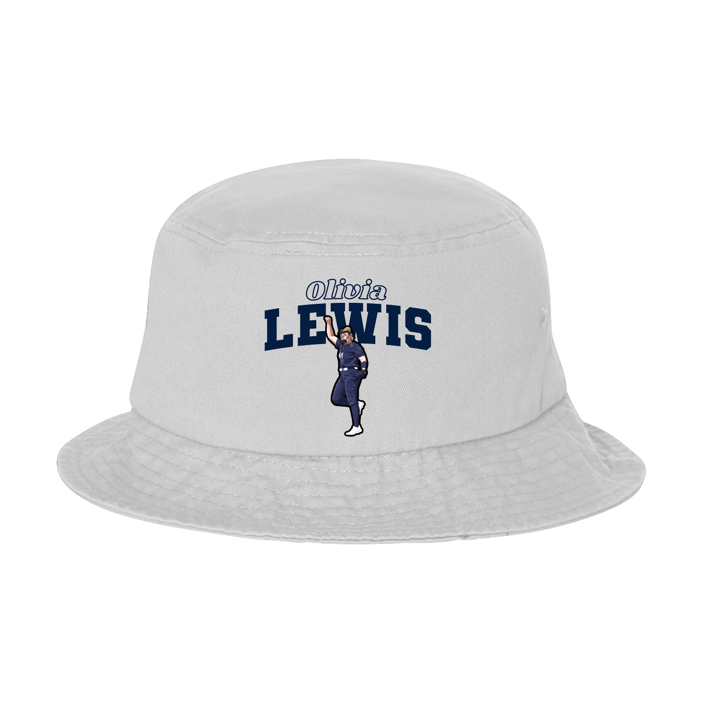 Bucket Cap — Name Arch in White