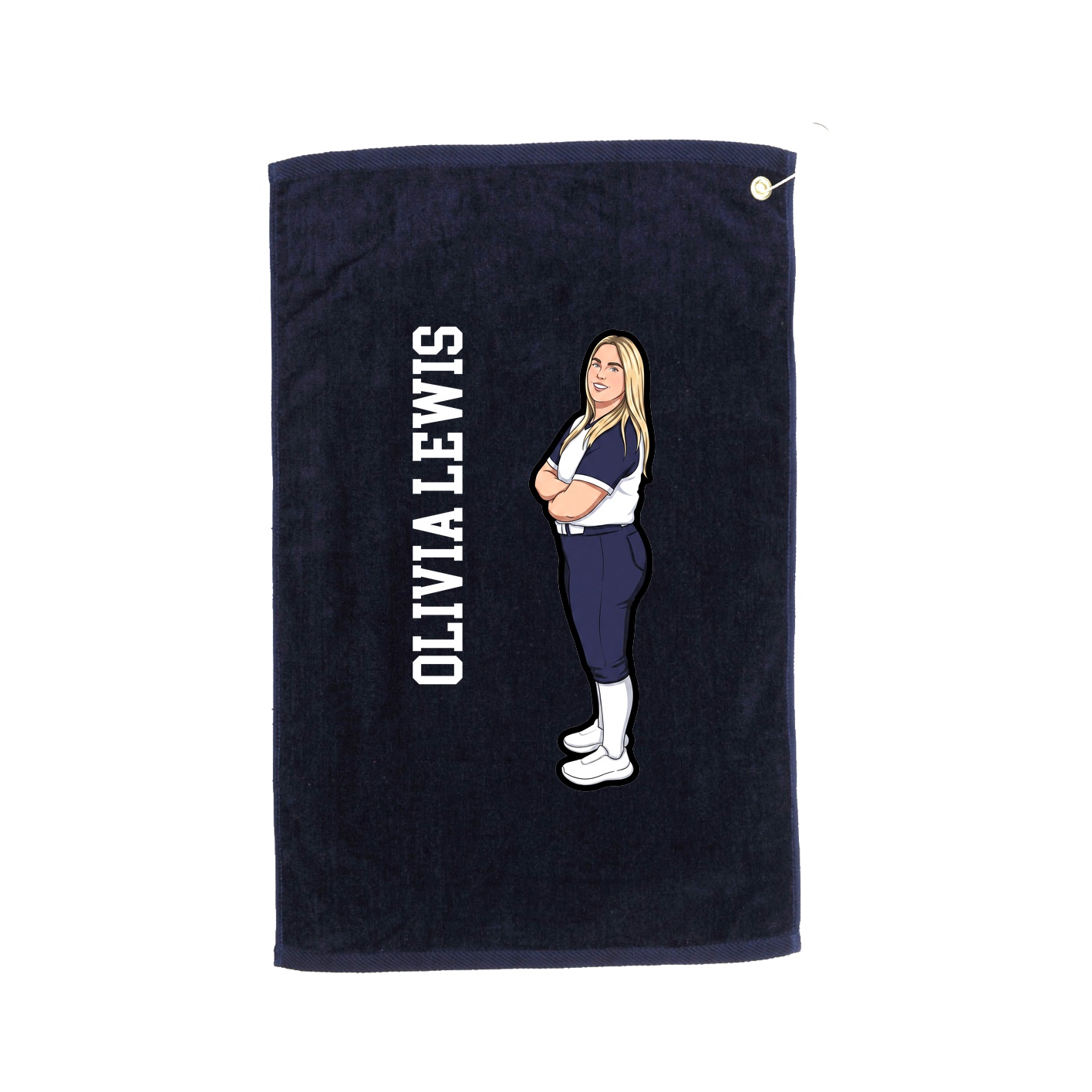 Golf Towel — Name Vertical in Navy
