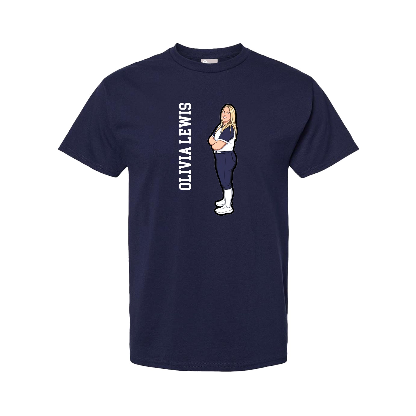 Tee — Name Vertical in Navy
