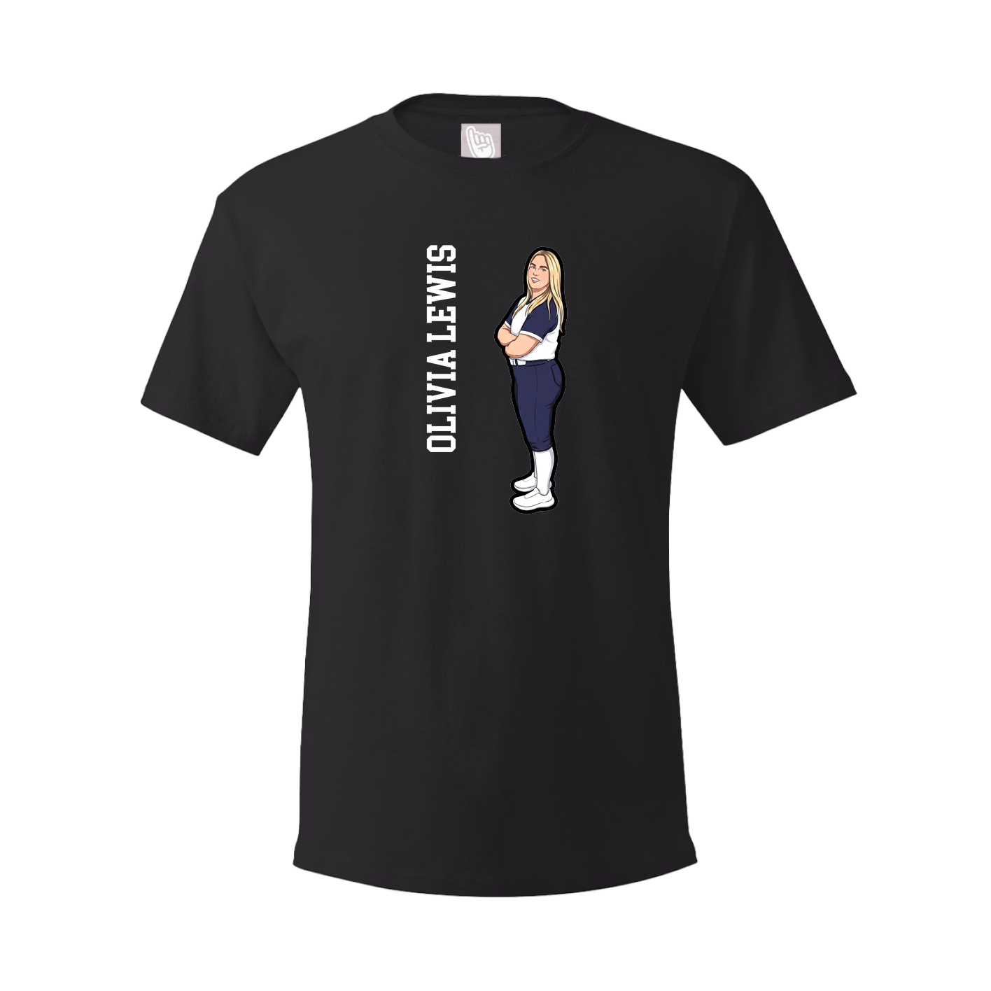 Youth Tee — Name Vertical in Black