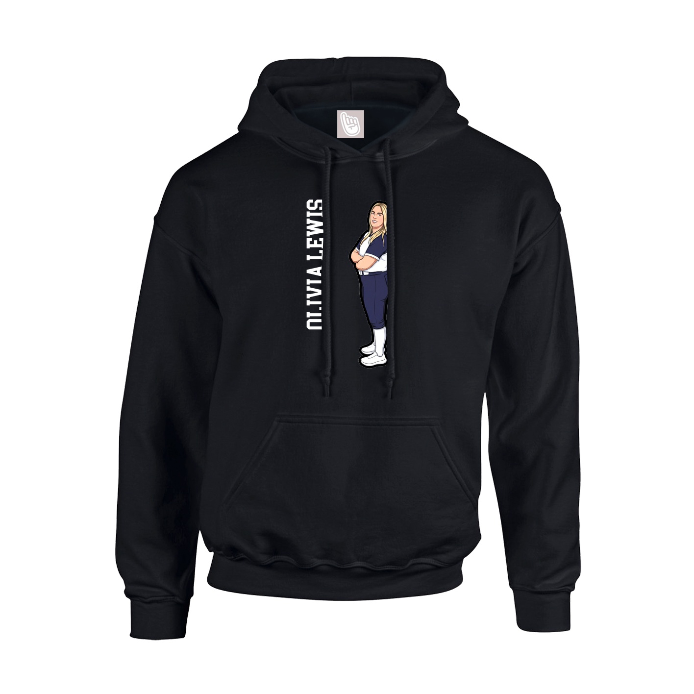 Youth Hoodie — Name Vertical in Black