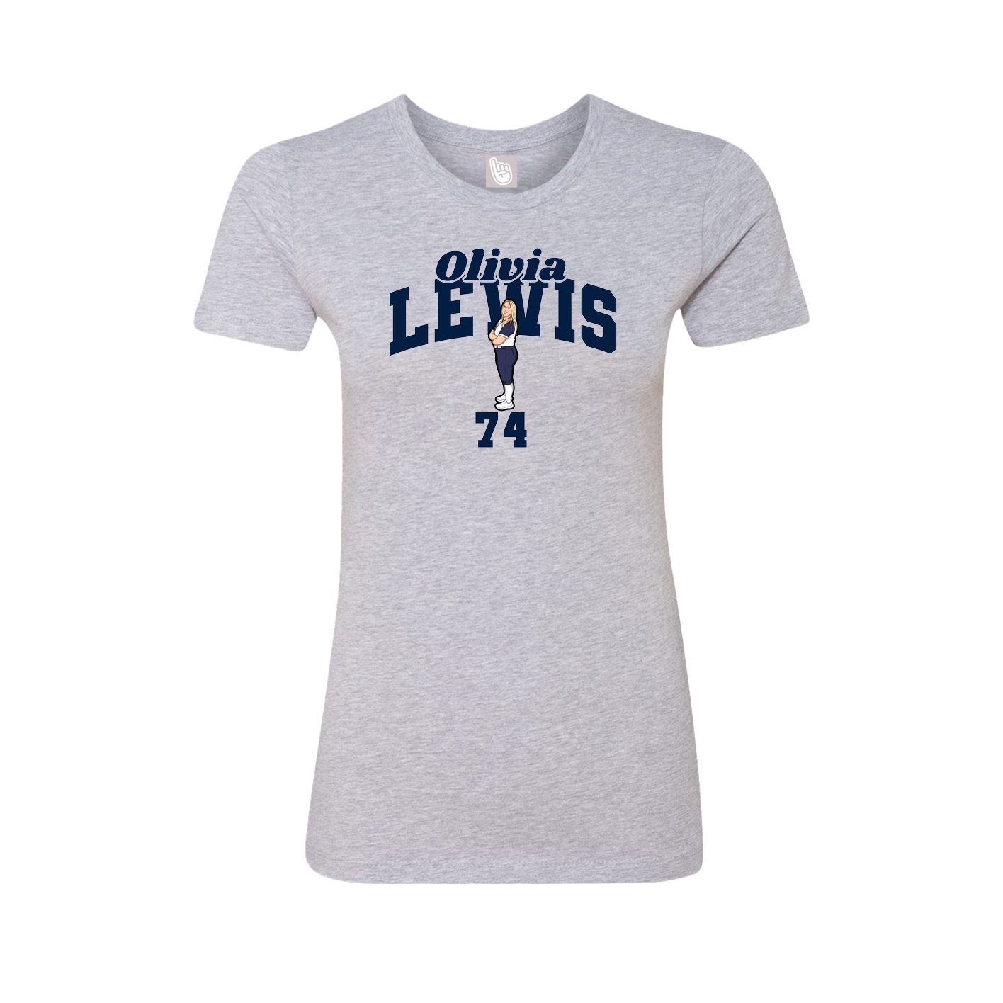 Fitted Women's Tee — Signature Arch in Grey