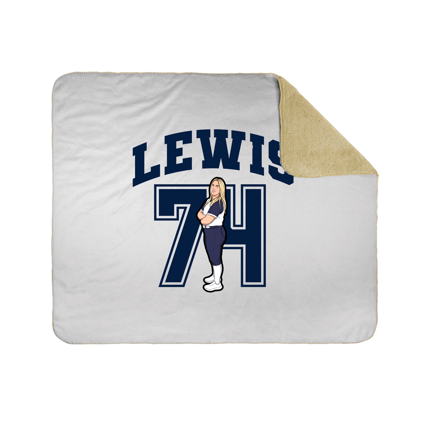 Throw Blanket — Number in White