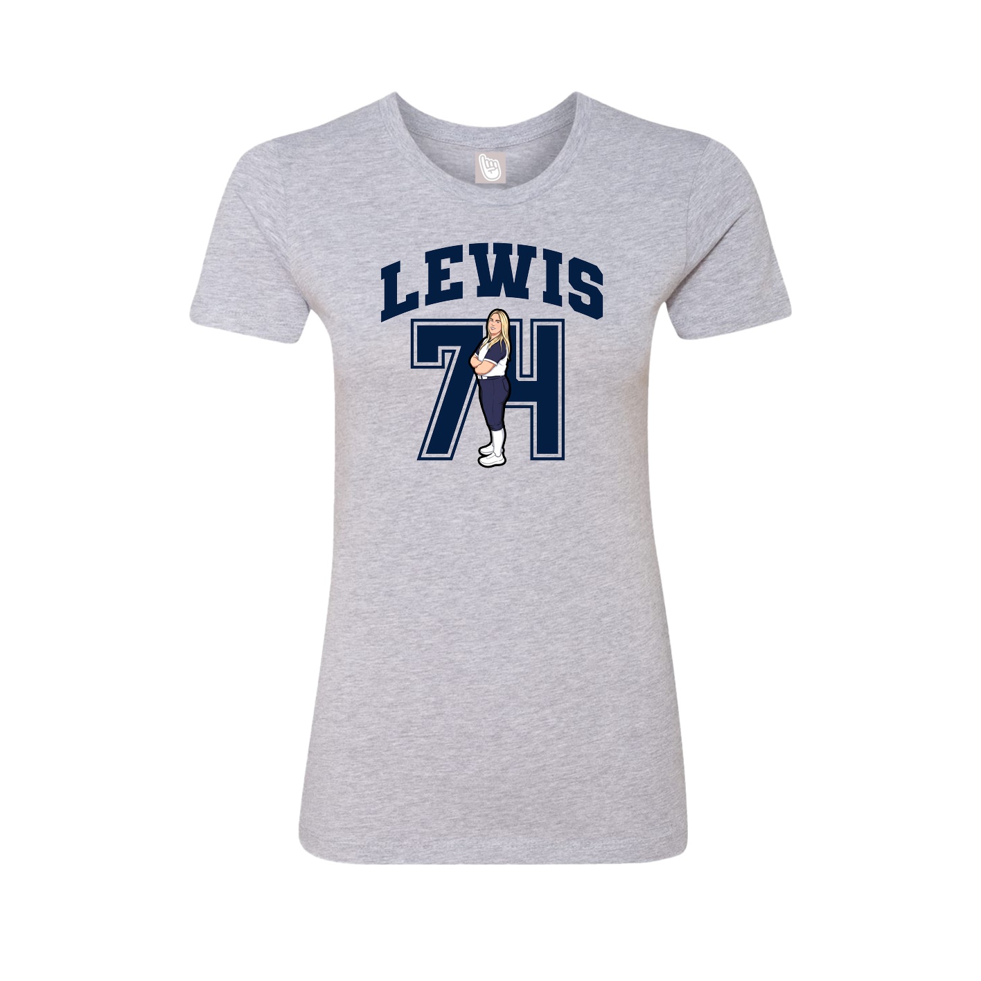 Fitted Women's Tee — Number in Grey