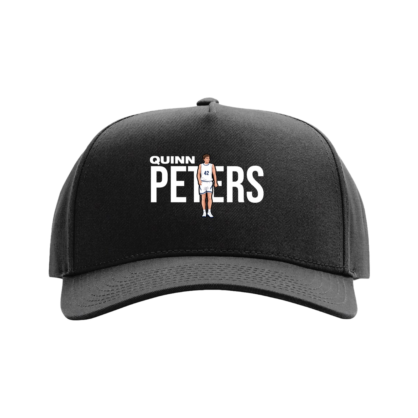 Full Fabric Five-Panel Champ Cap — Player Name in Black