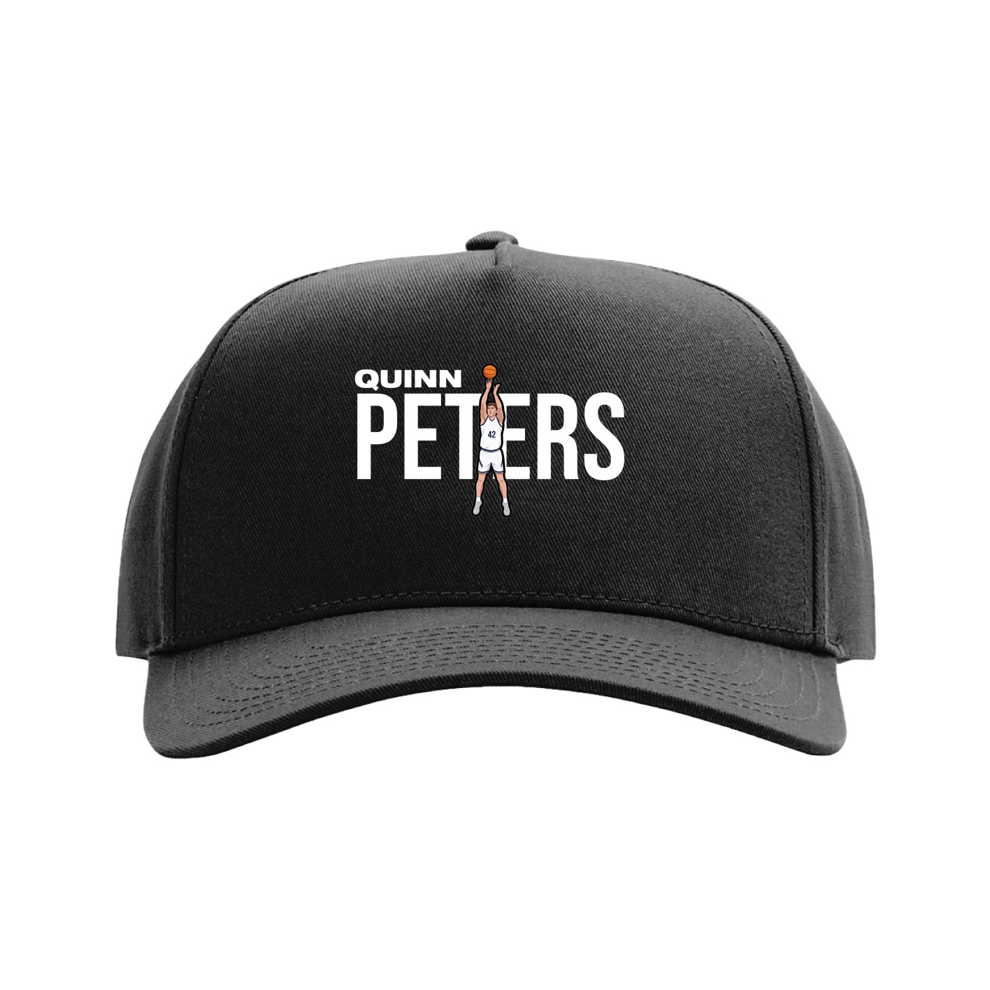 Full Fabric Five-Panel Champ Cap — Player Name in Black