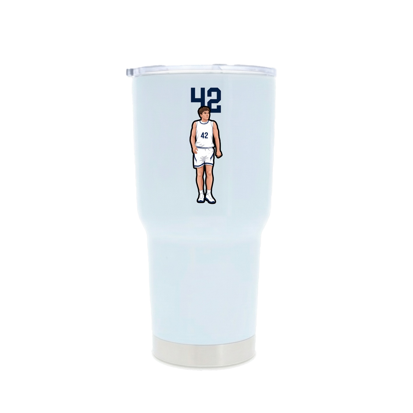 30oz Stainless Steel Tumbler — Number Top in White