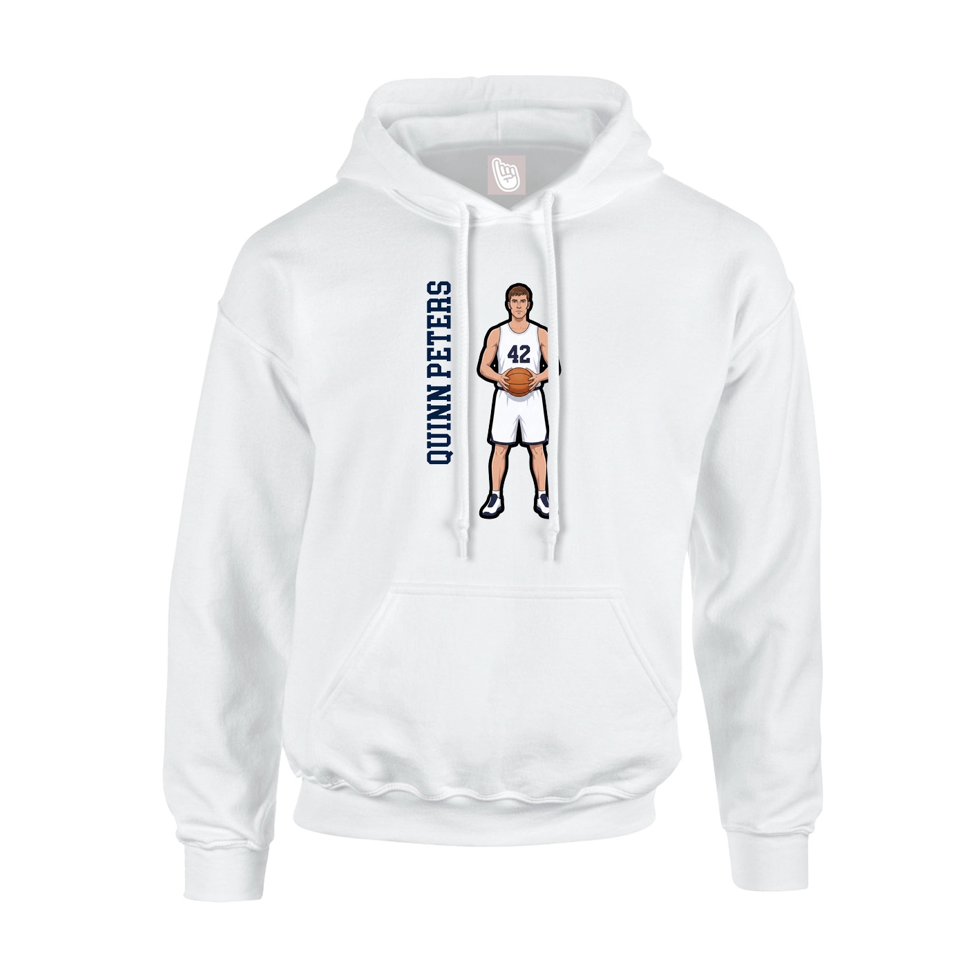 Hoodie — Name Vertical in White