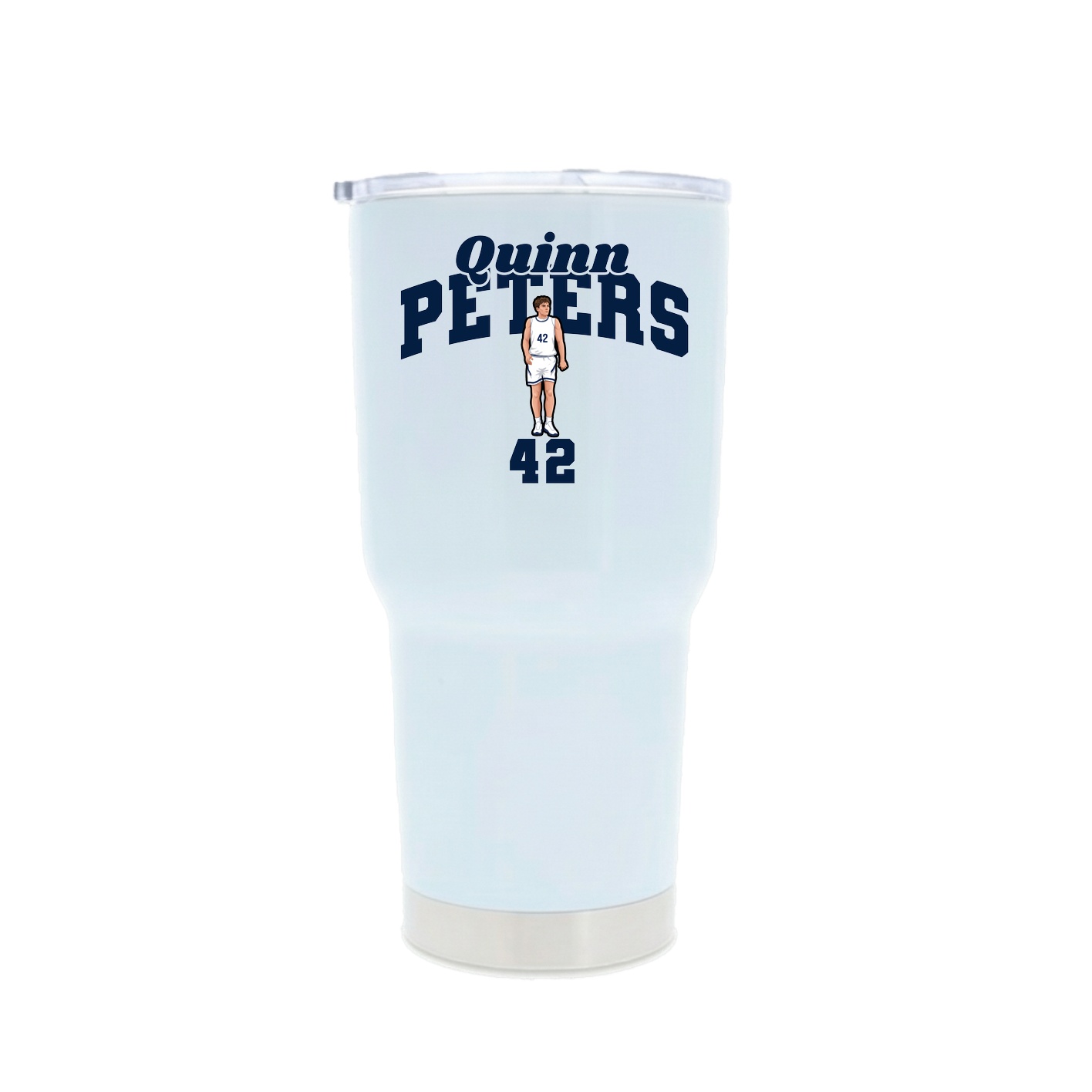 30oz Stainless Steel Tumbler — Signature Arch in White