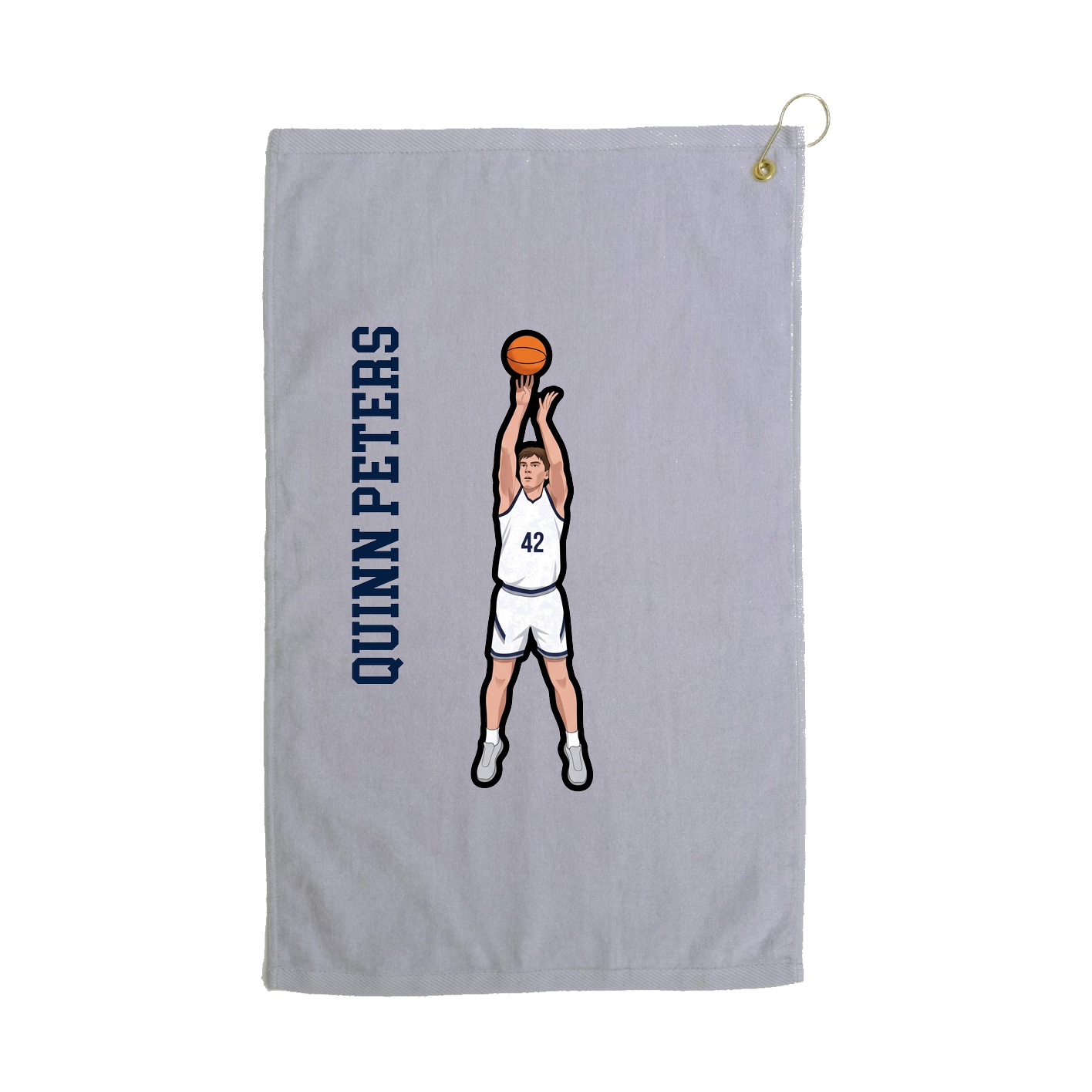 Golf Towel — Name Vertical in Grey