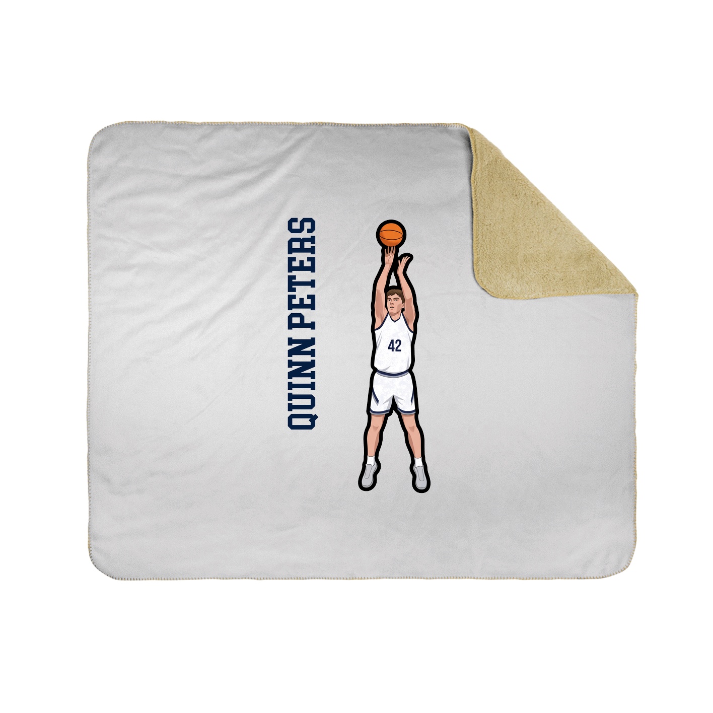Throw Blanket — Name Vertical in White