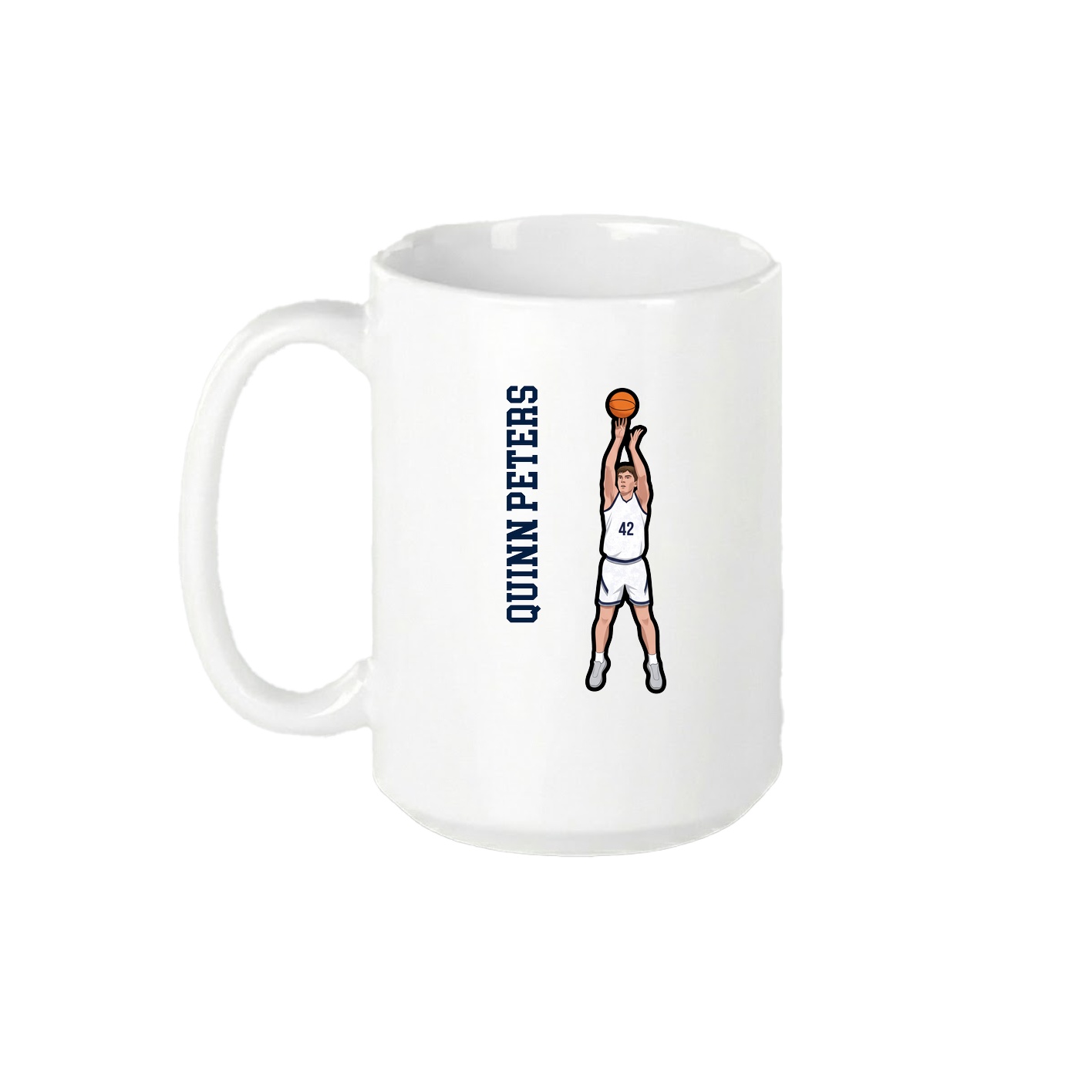 15oz Coffee Mug — Name Vertical in White