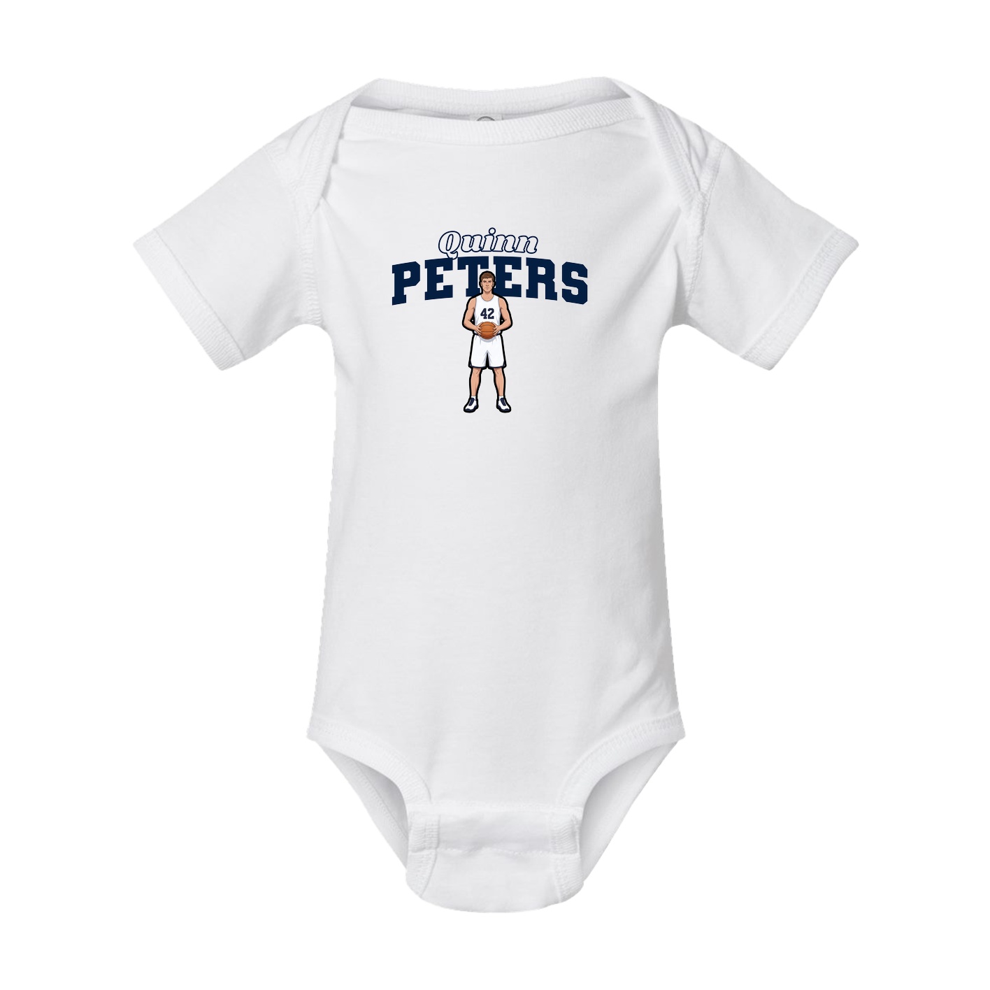 Baby Onesie — Name Arch in White