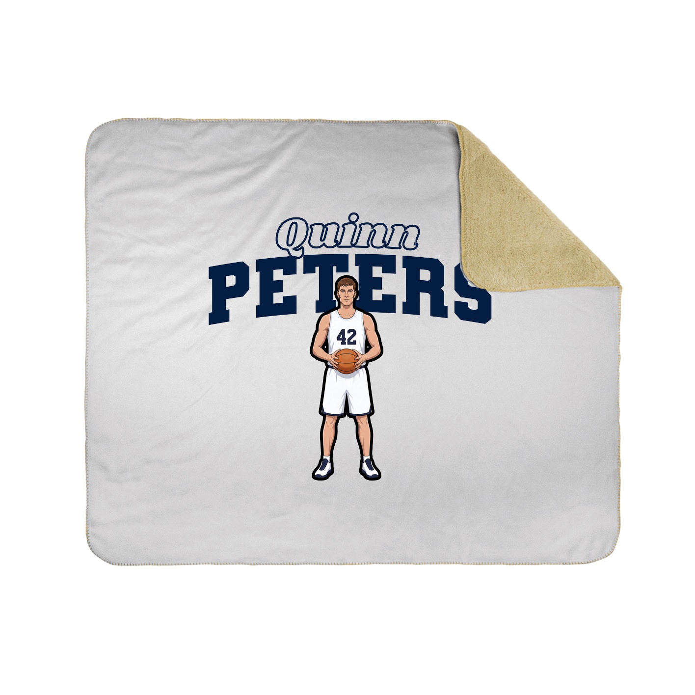 Throw Blanket — Name Arch in White