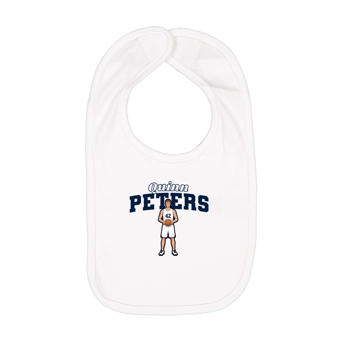 Infant Bib — Name Arch in White