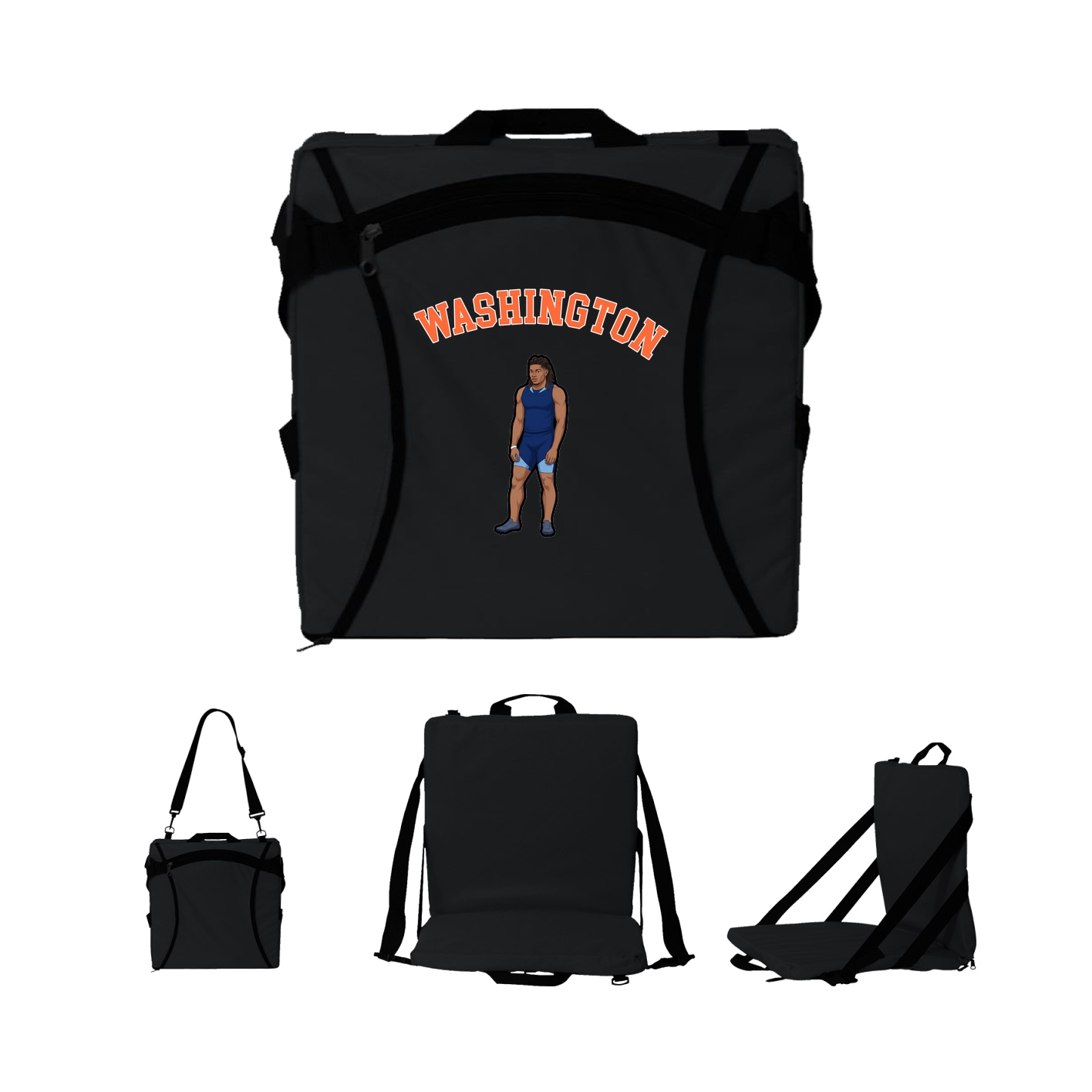 Folding Stadium Seat — Shirsey Arch in Black
