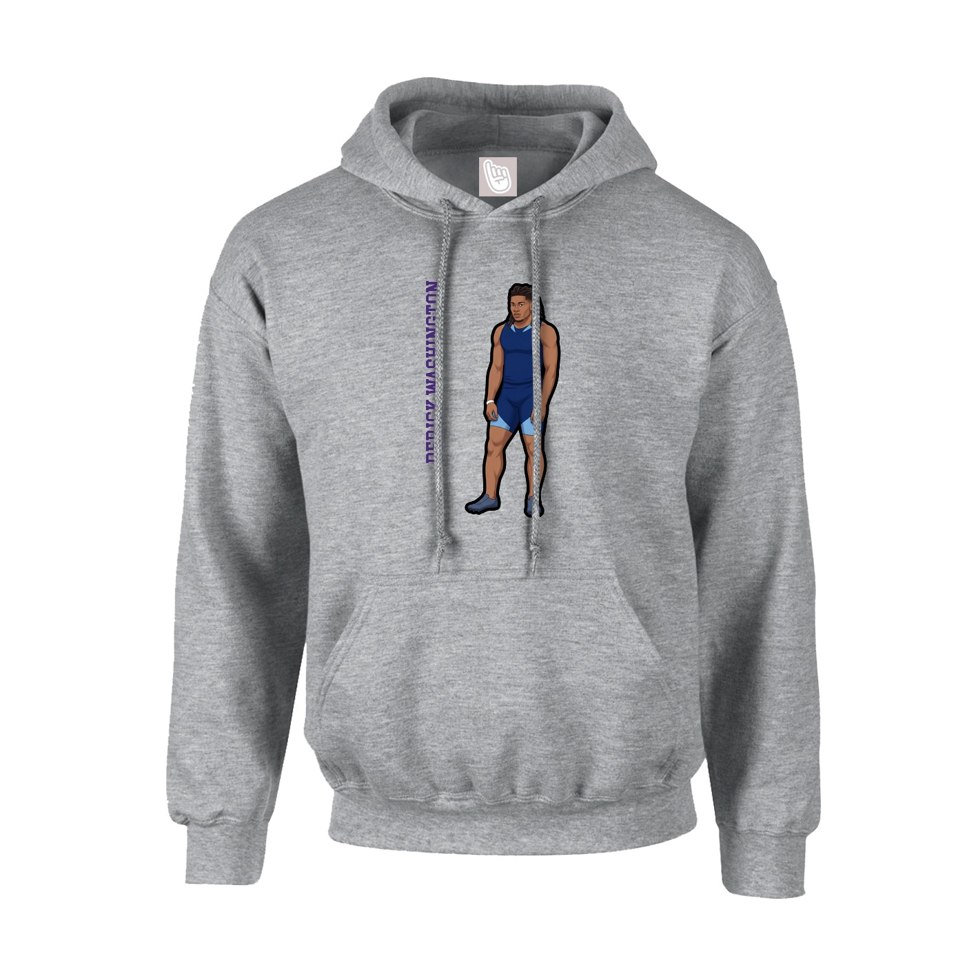 Hoodie — Name Vertical in Grey