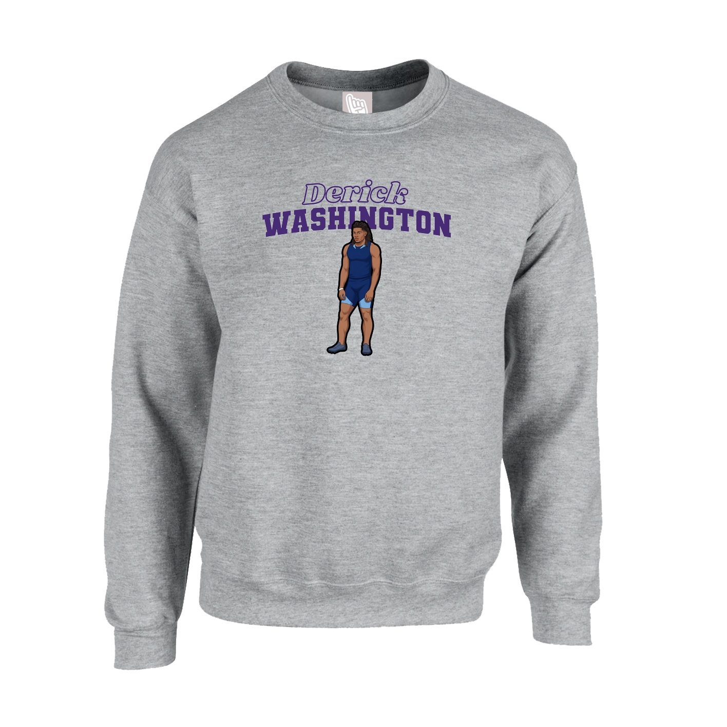 Fleece Crew — Name Arch in Grey