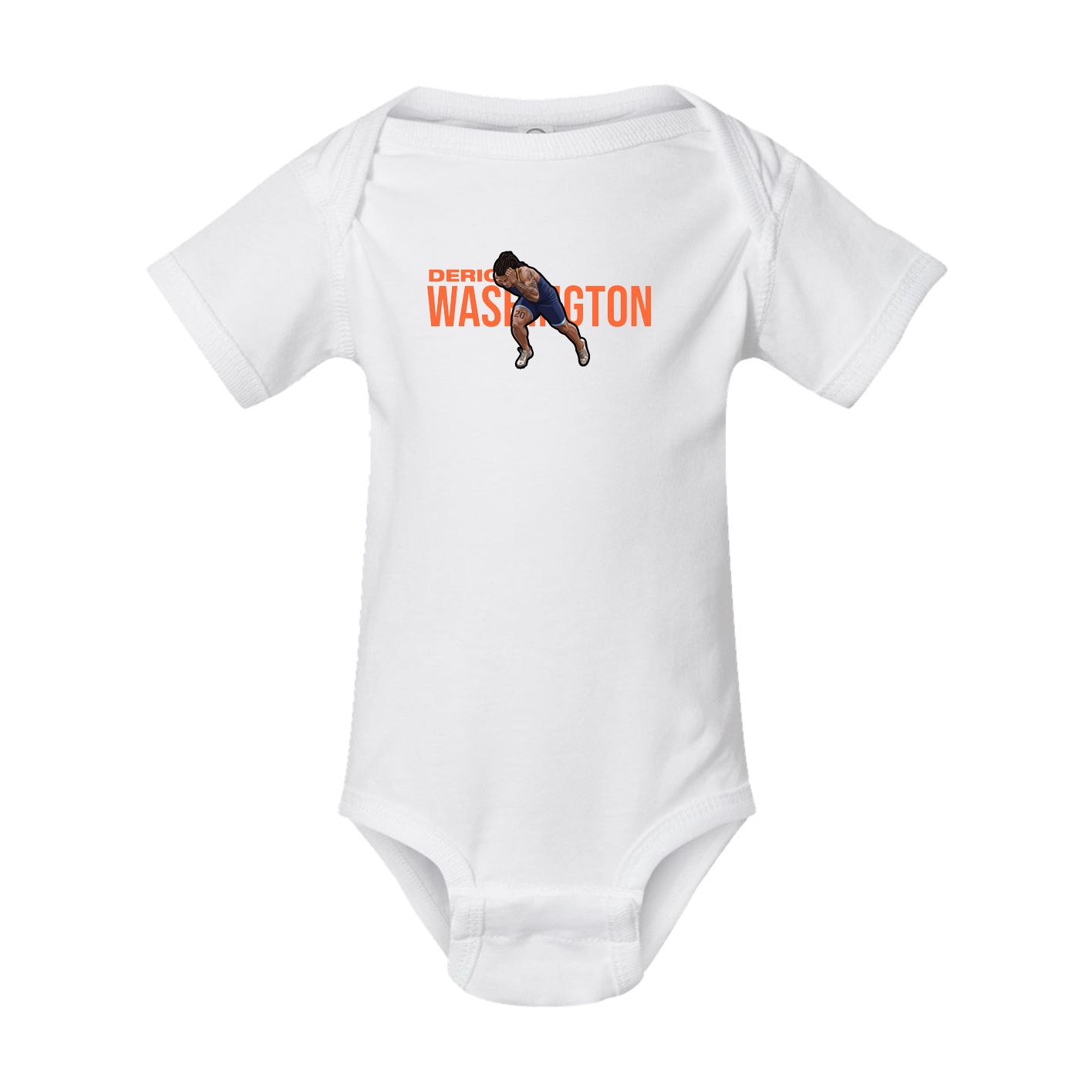 Baby Onesie — Player Name in White