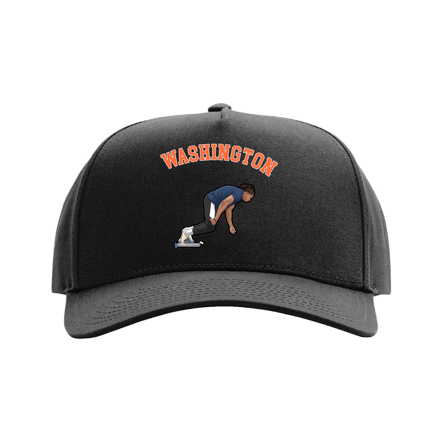 Full Fabric Five-Panel Champ Cap — Shirsey Arch in Black