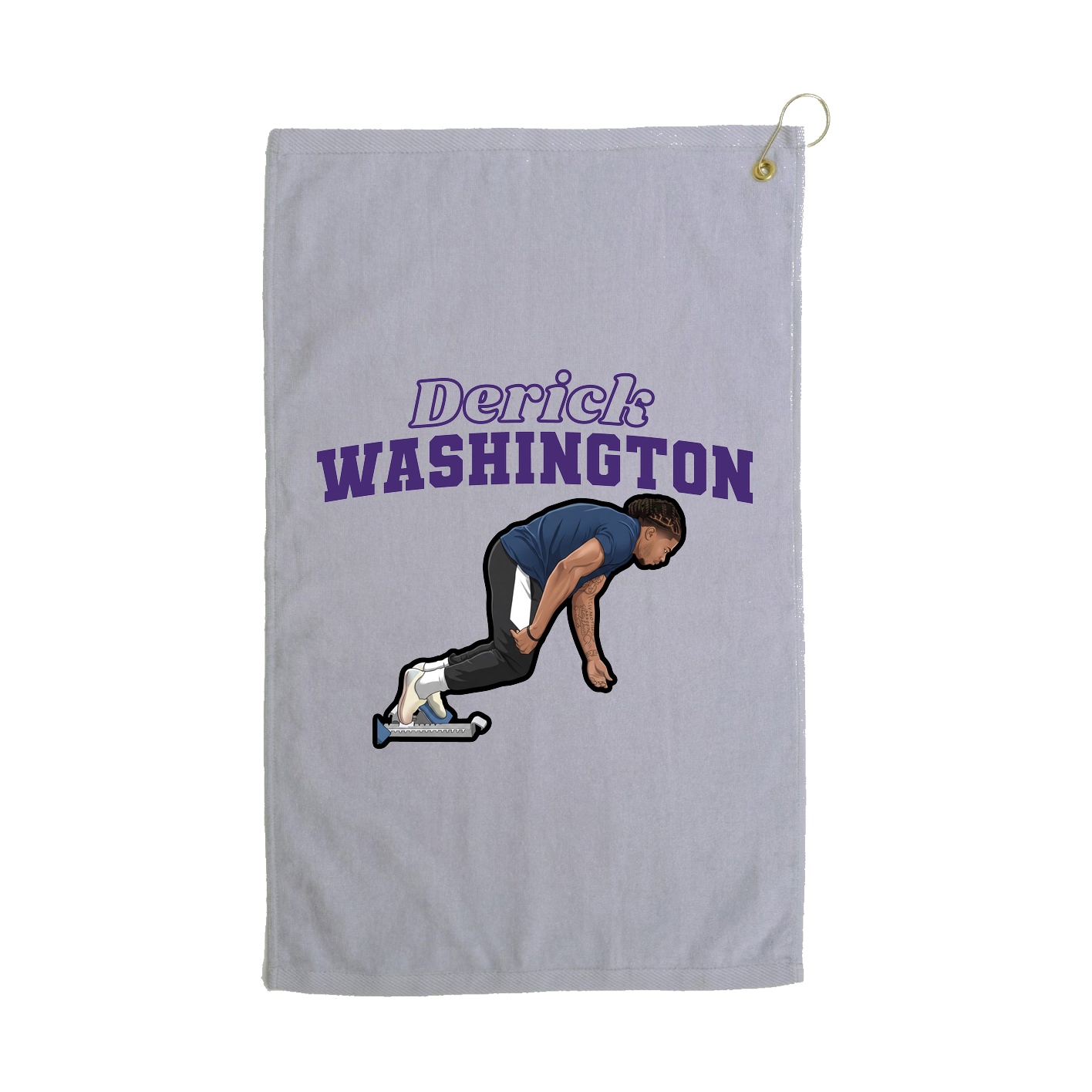 Golf Towel — Name Arch in Grey