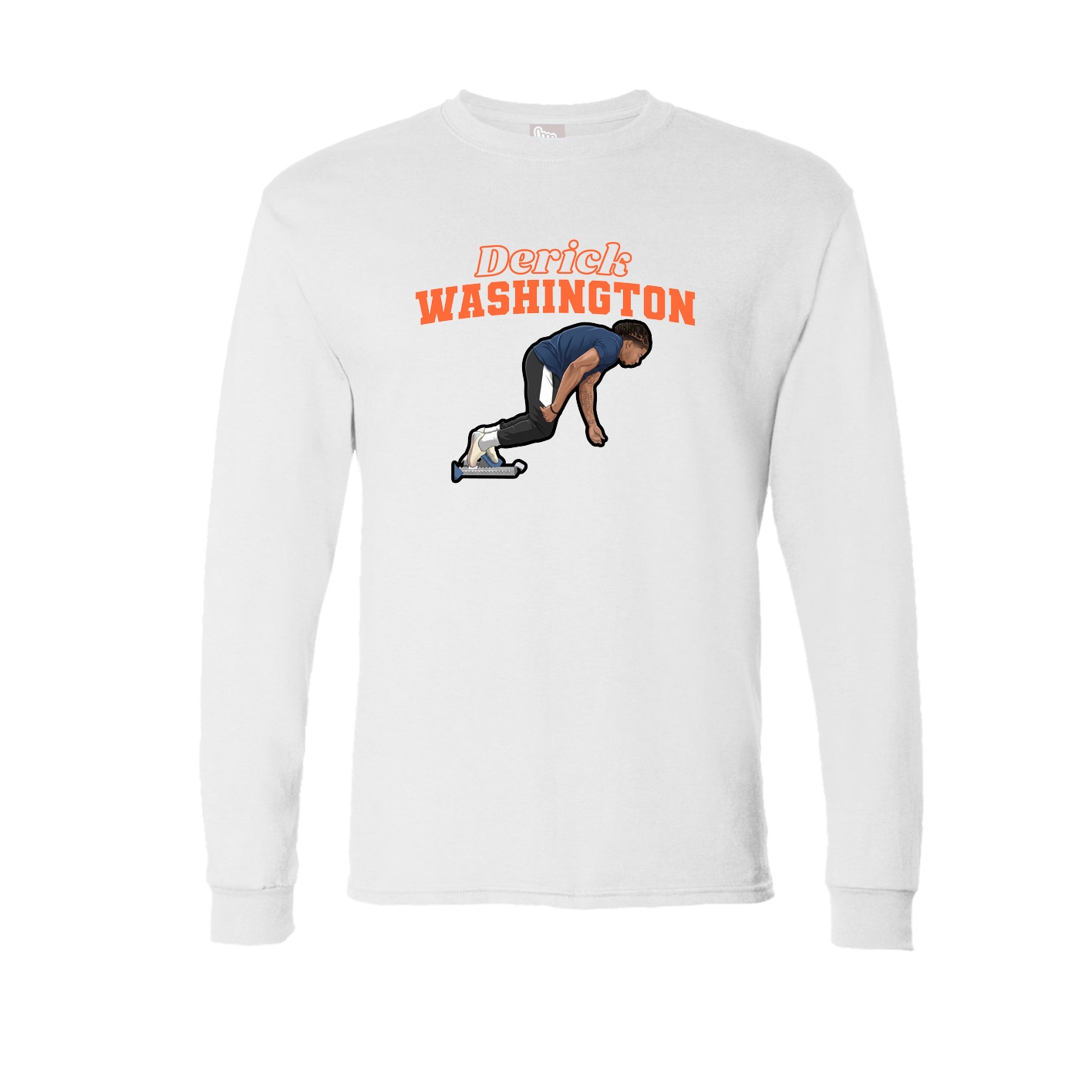 Long Sleeve Tee — Name Arch in White