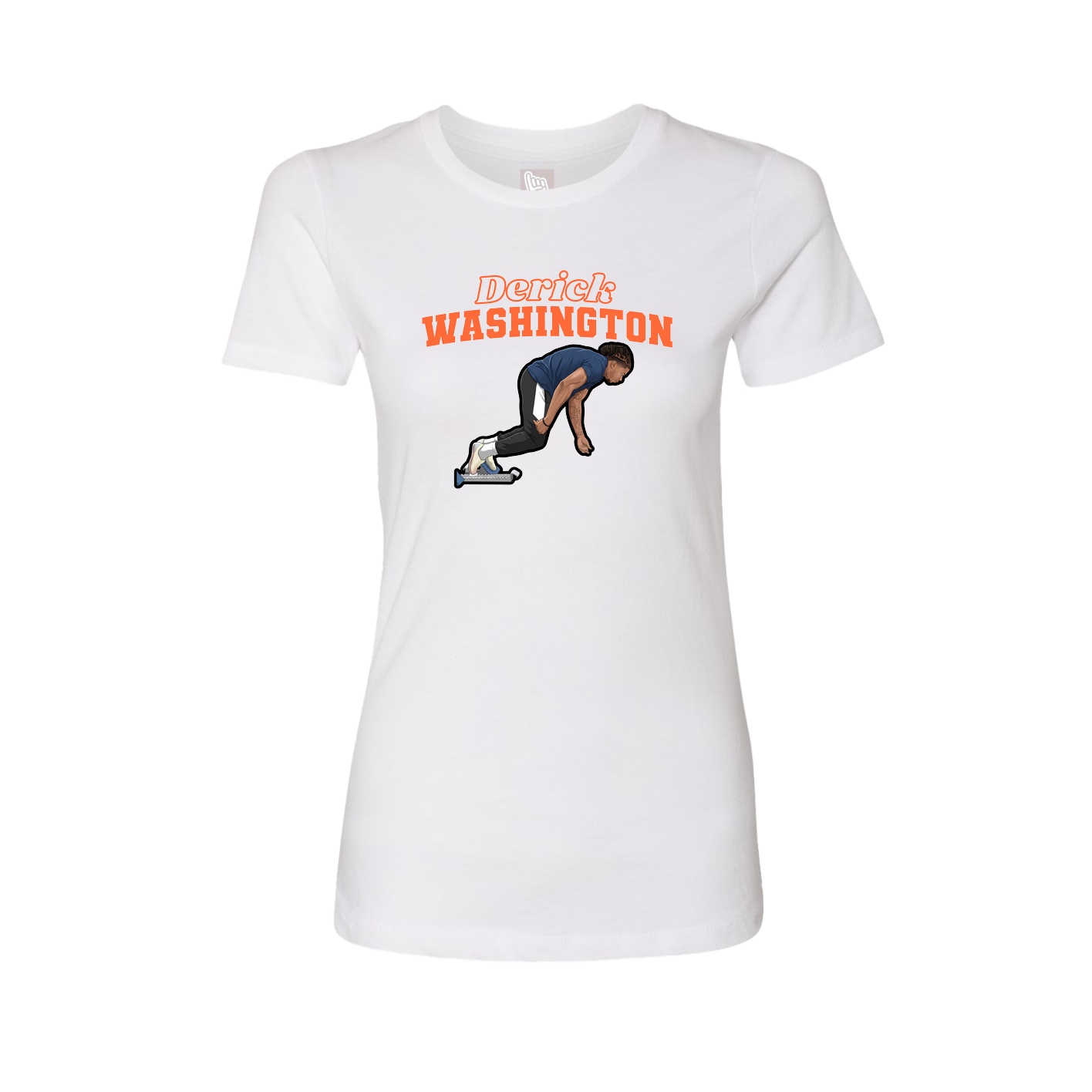 Fitted Women's Tee — Name Arch in White