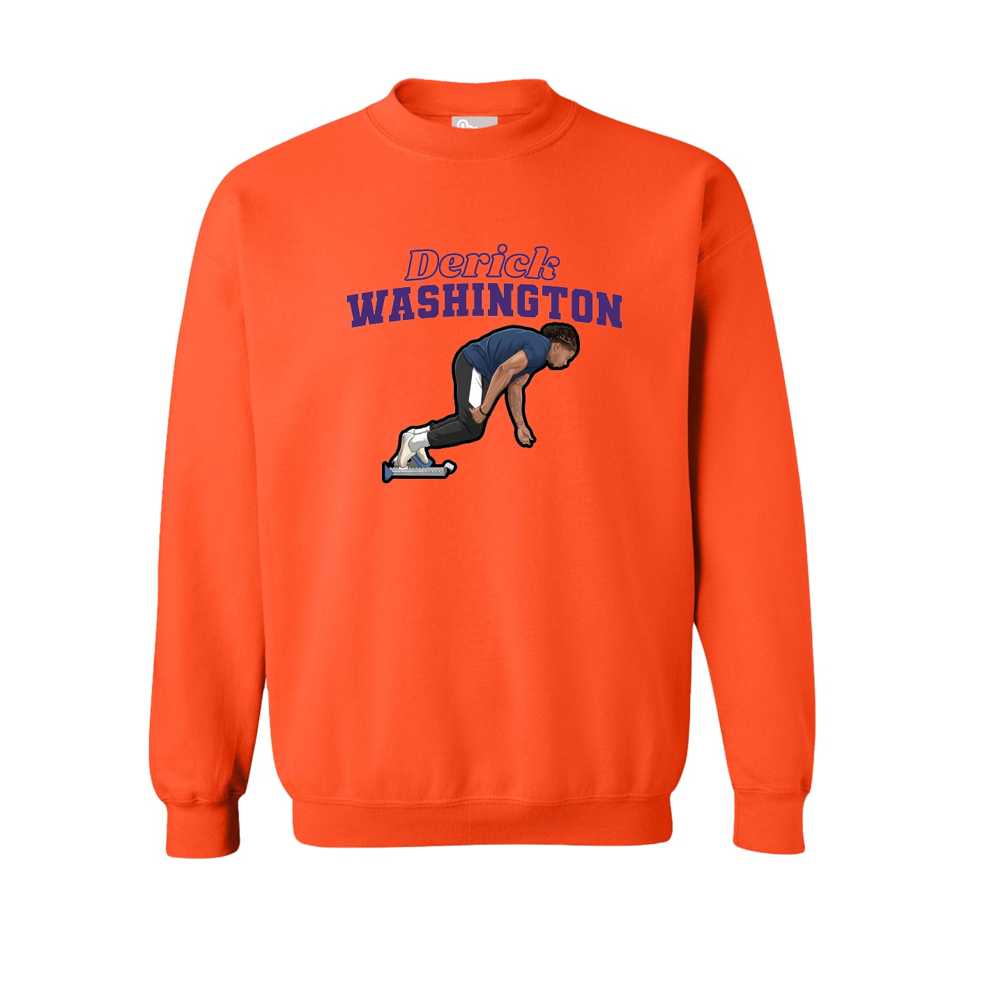 Fleece Crew — Name Arch in Orange