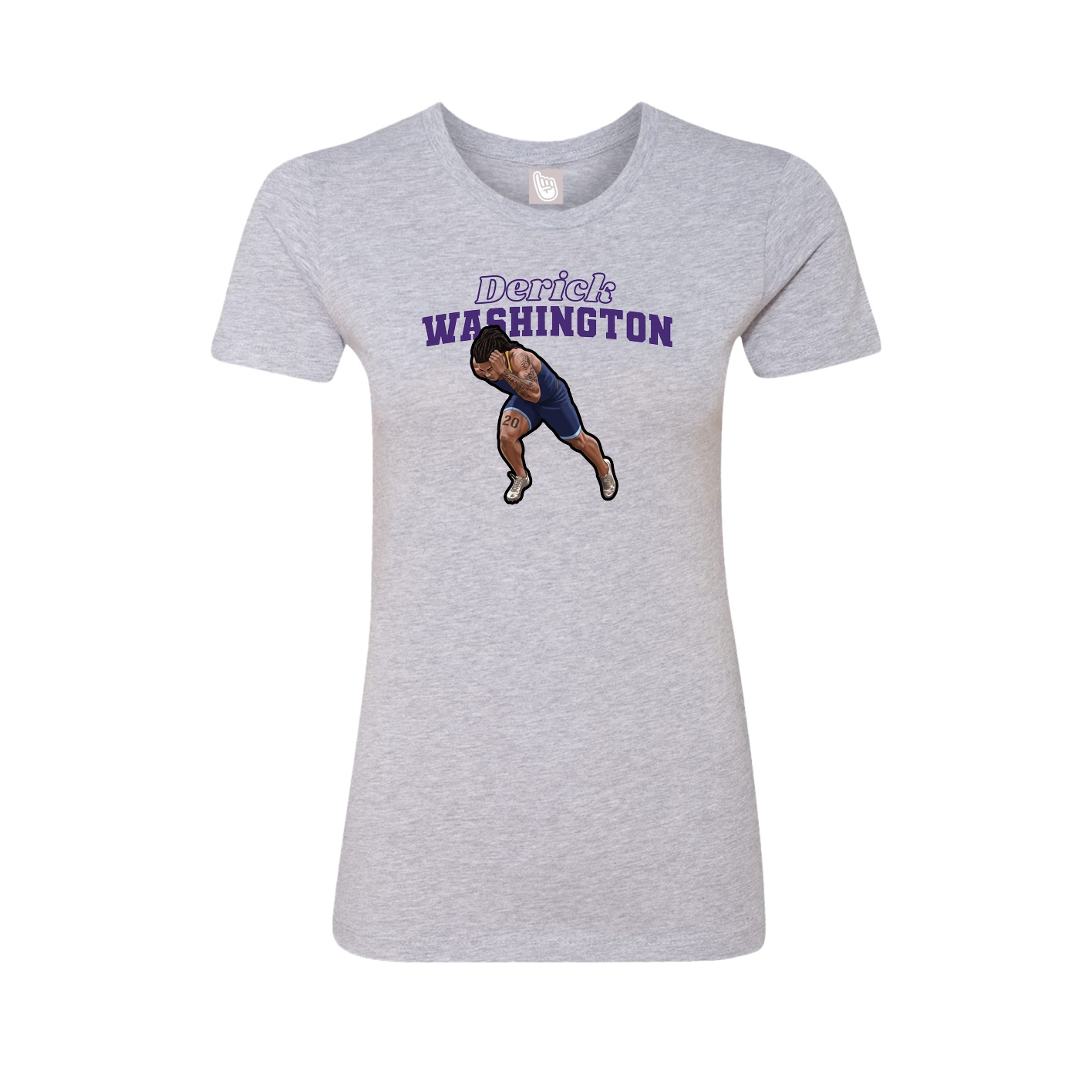 Fitted Women's Tee — Name Arch in Grey