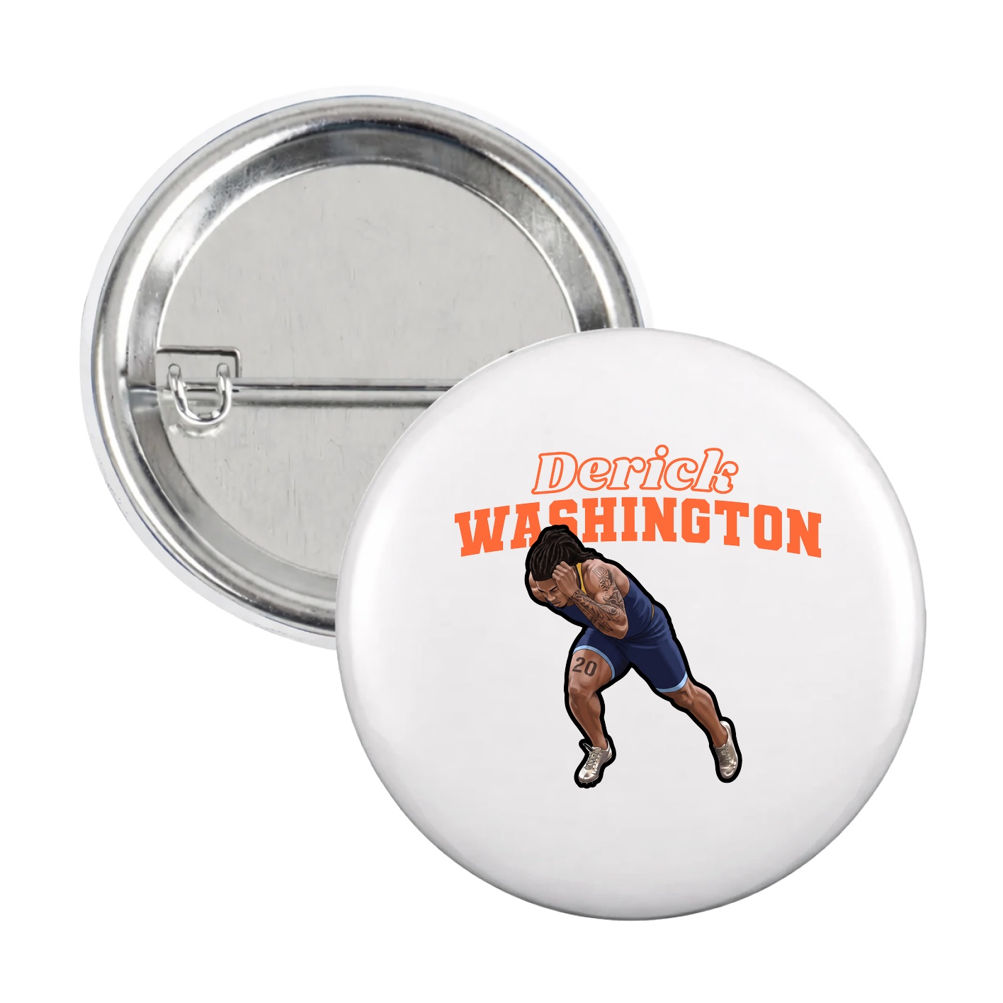 Game Day Button — Name Arch in White