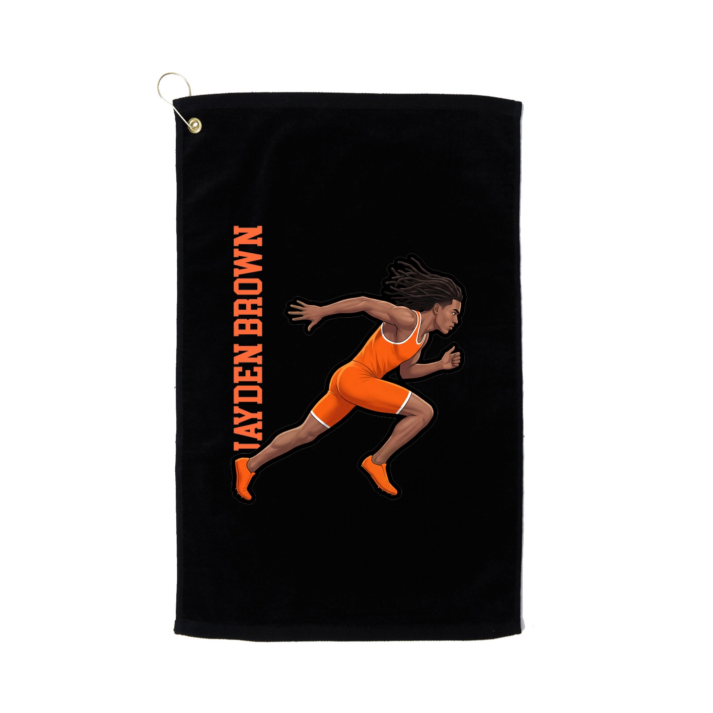 Golf Towel — Name Vertical in Black