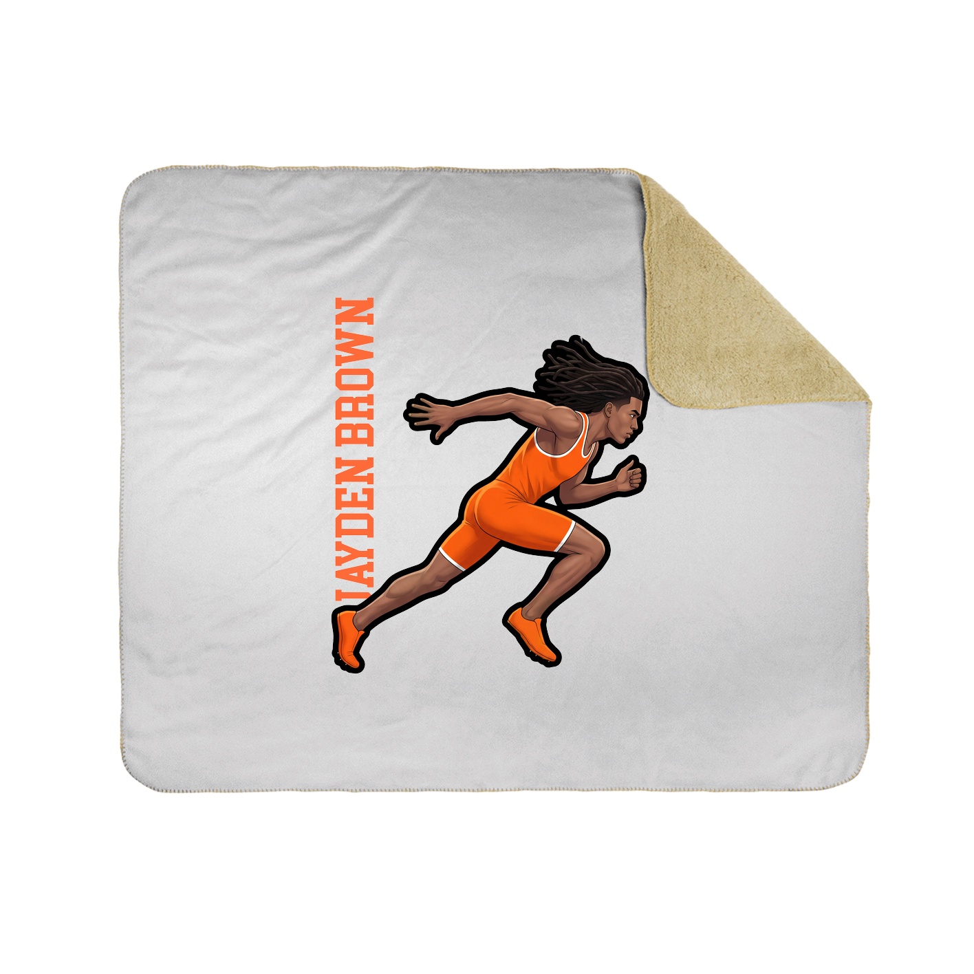 Throw Blanket — Name Vertical in White