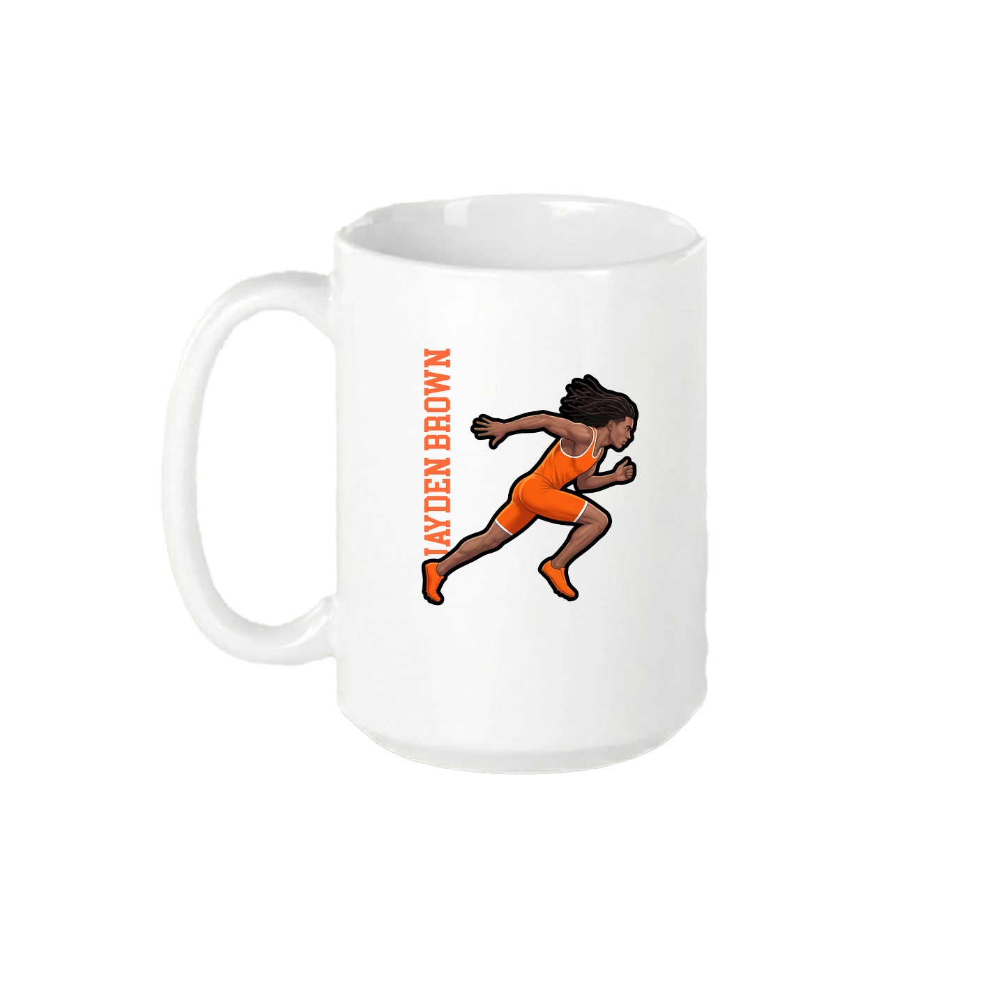 15oz Coffee Mug — Name Vertical in White